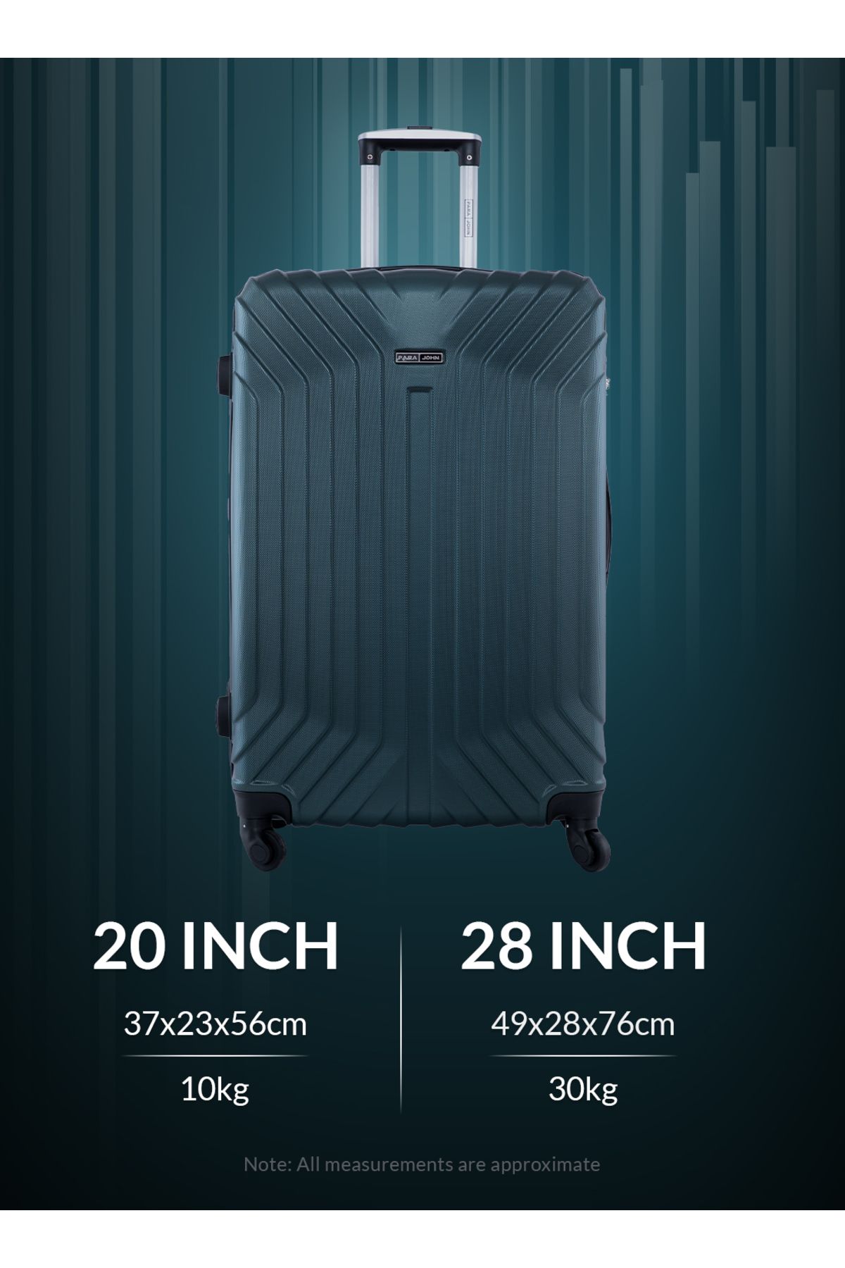 PARAJOHN-Vector 2-piece Luggage Set Abs Hard Shell Check-in Trolley Bag With 360° Spinner Wheels & Lock 6