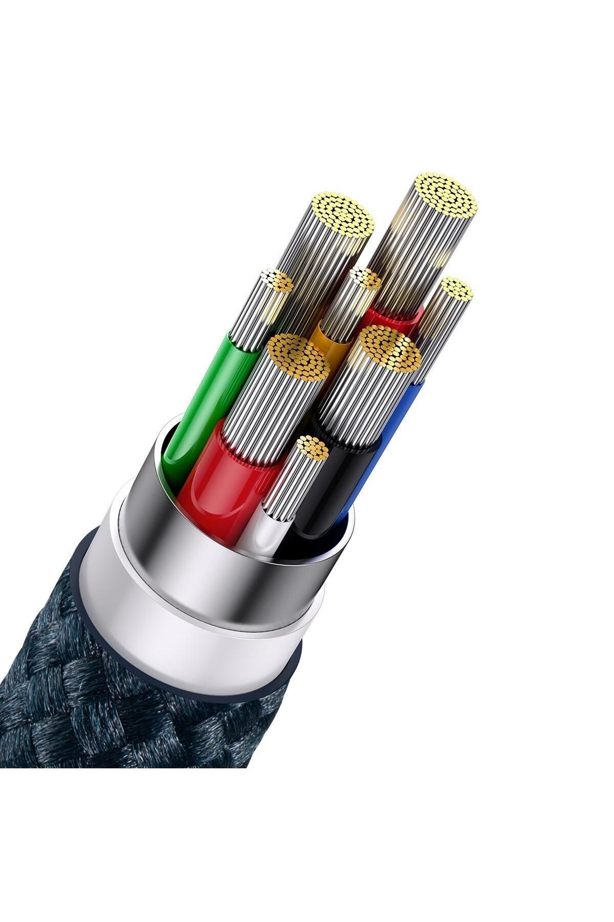 Baseus-Flash Series II kabel USB-C USB Typ A Iphone Lightning microUSB 100W 1.5m niebieski 6