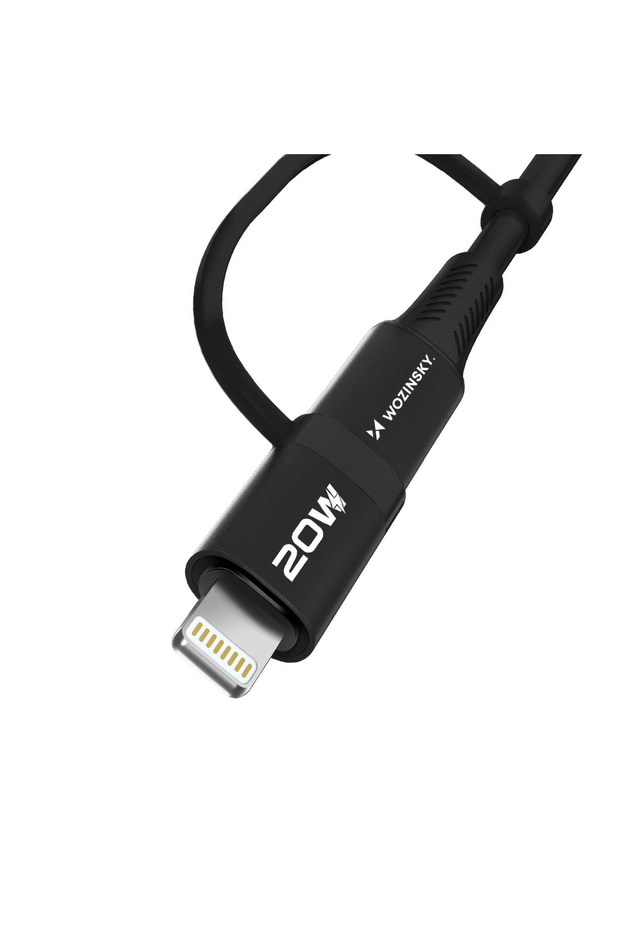WOZINSKY-Cablu universal 4 în 1 2x USB-C 1x USB-A 1x Lightning 60W 1m Negru 3