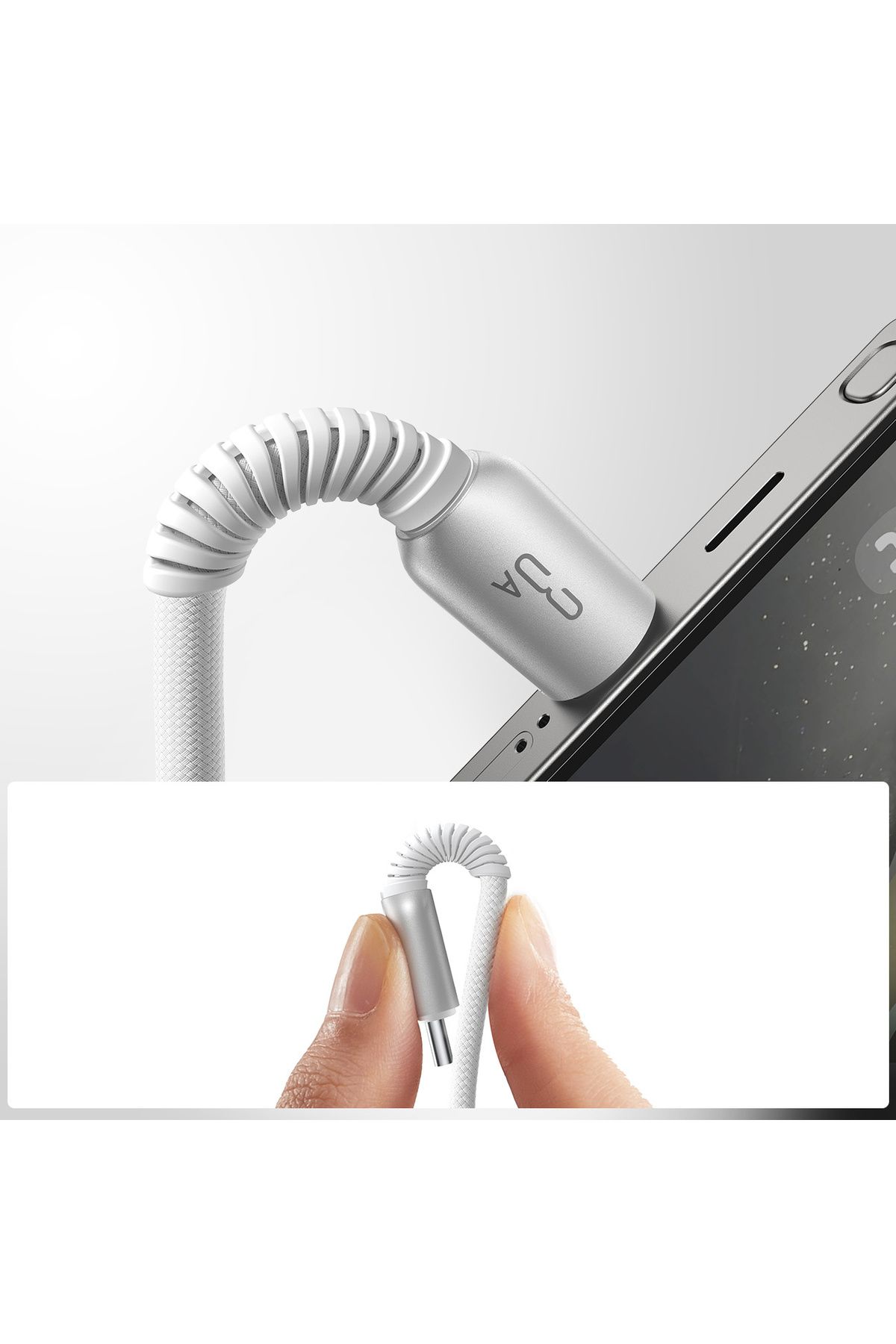 Joyroom-Cablu USB-A - USB-C 3A de ultimă generație, 1,2 m, gri 8