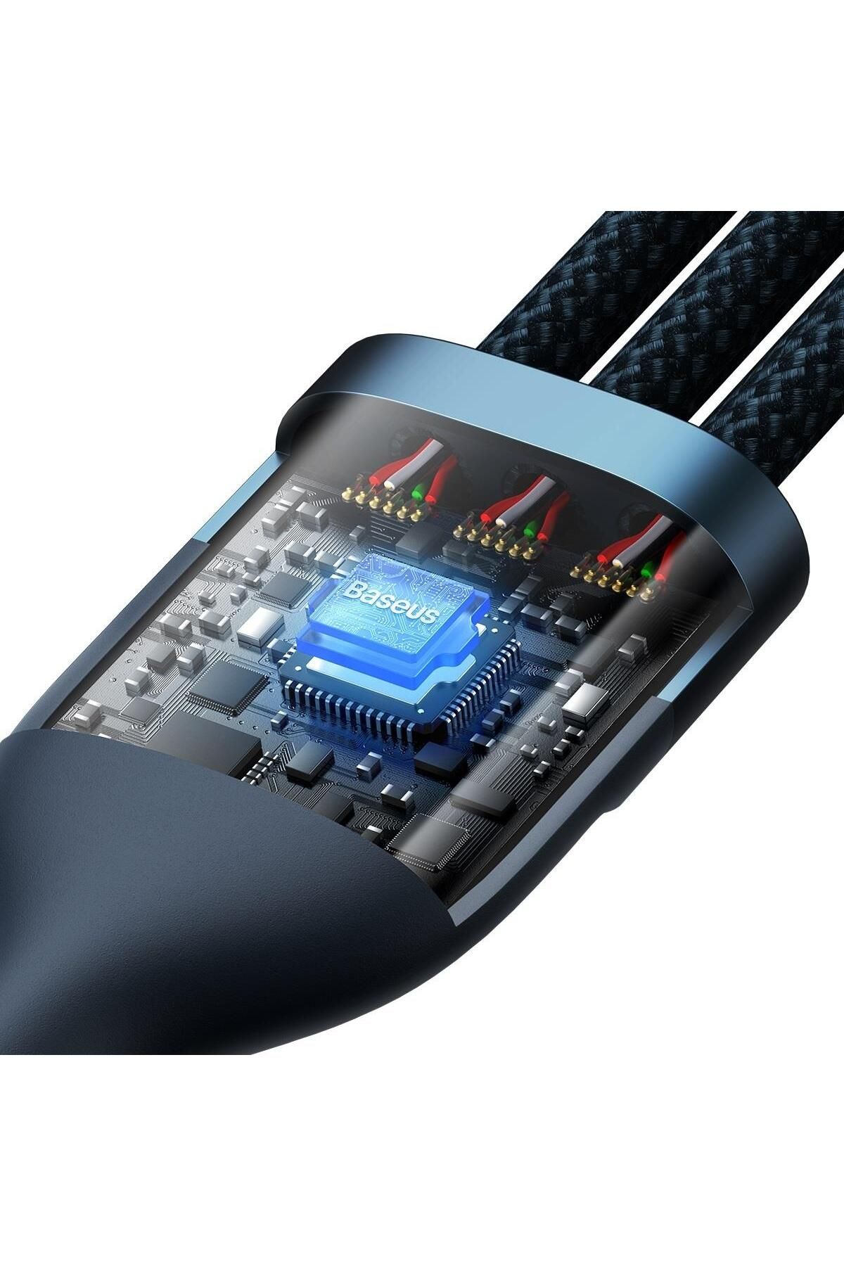 Baseus-Flash Series II kabel USB-C USB Typ A Iphone Lightning microUSB 100W 1.5m niebieski 4