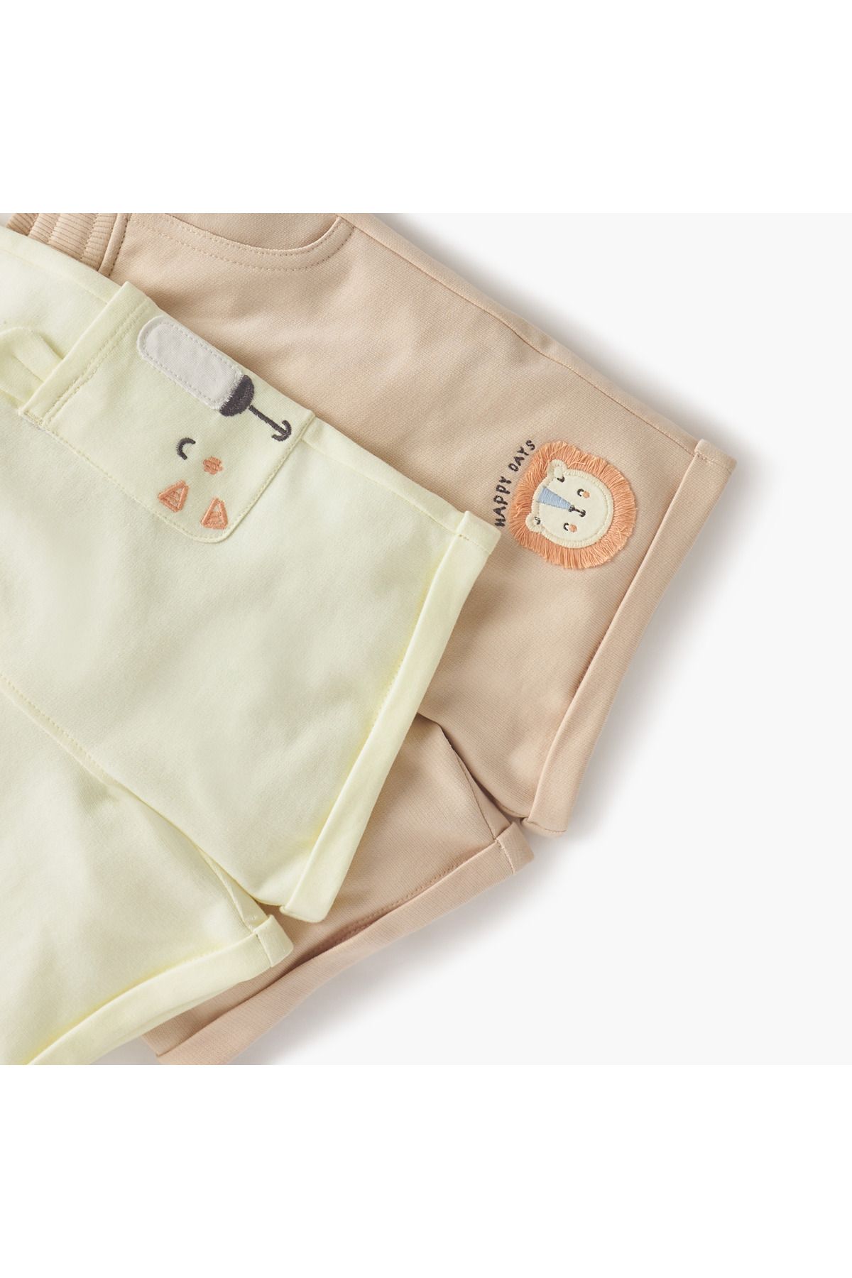 Juniors-Animal Face Applique Shorts with Drawstring Closure - Set of 2 5