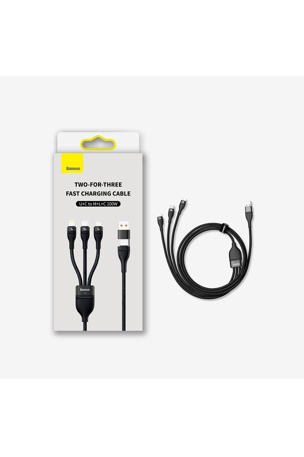 Baseus-Kabel przewód 4w1 USB+USB-C do USB-C / iPhone Lightning / micro USB 1.2m - czarny 5