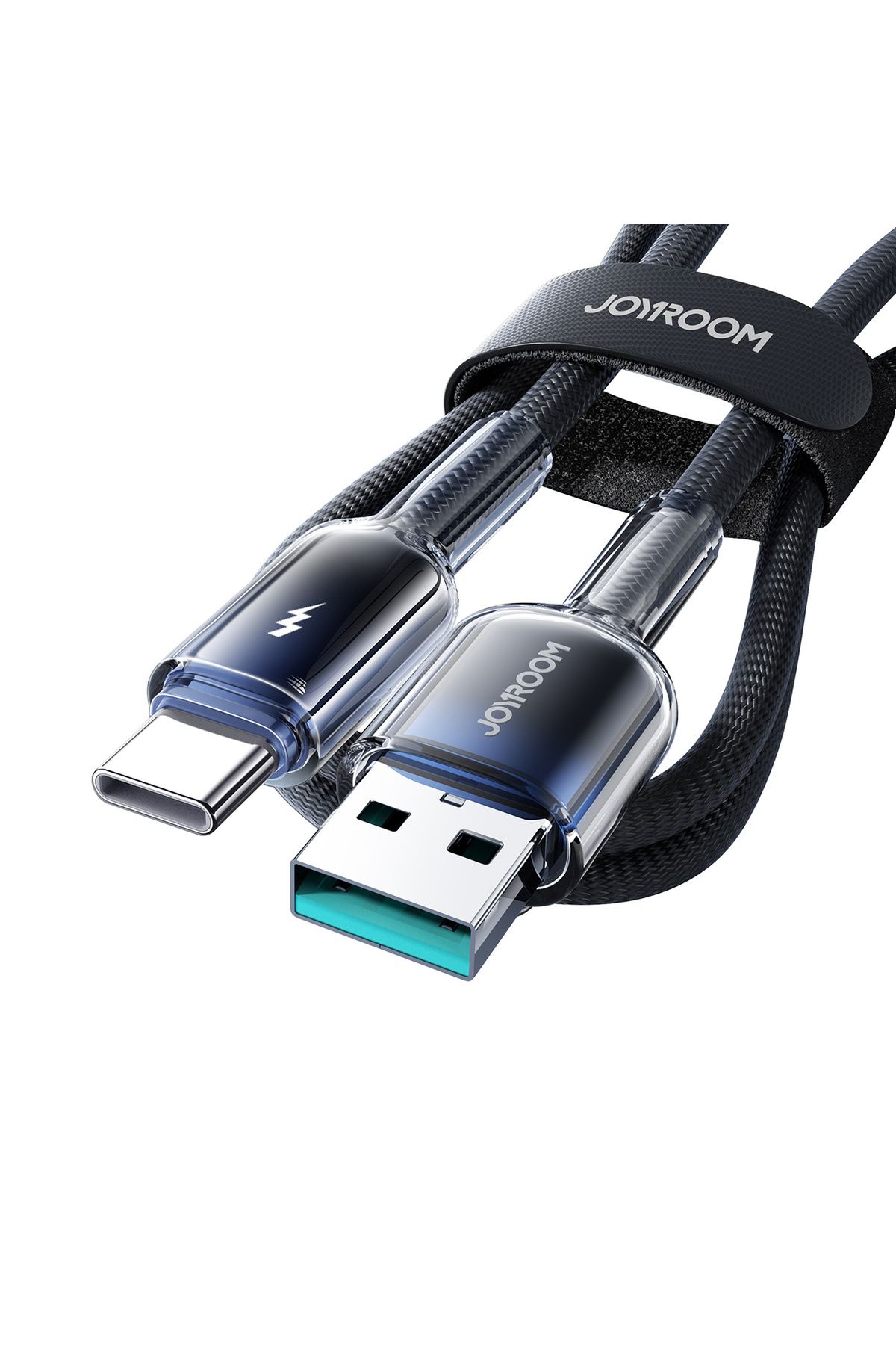 Joyroom-Kabel przewód Crystal-Clear Series 3A USB-A - USB-C 1.2m - czarny 5