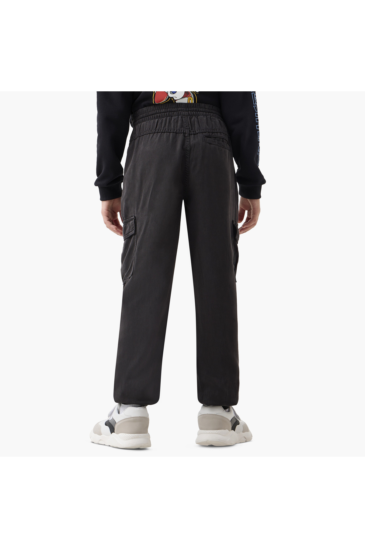 ELIGO-Textured Joggers with Drawstring Closure 3