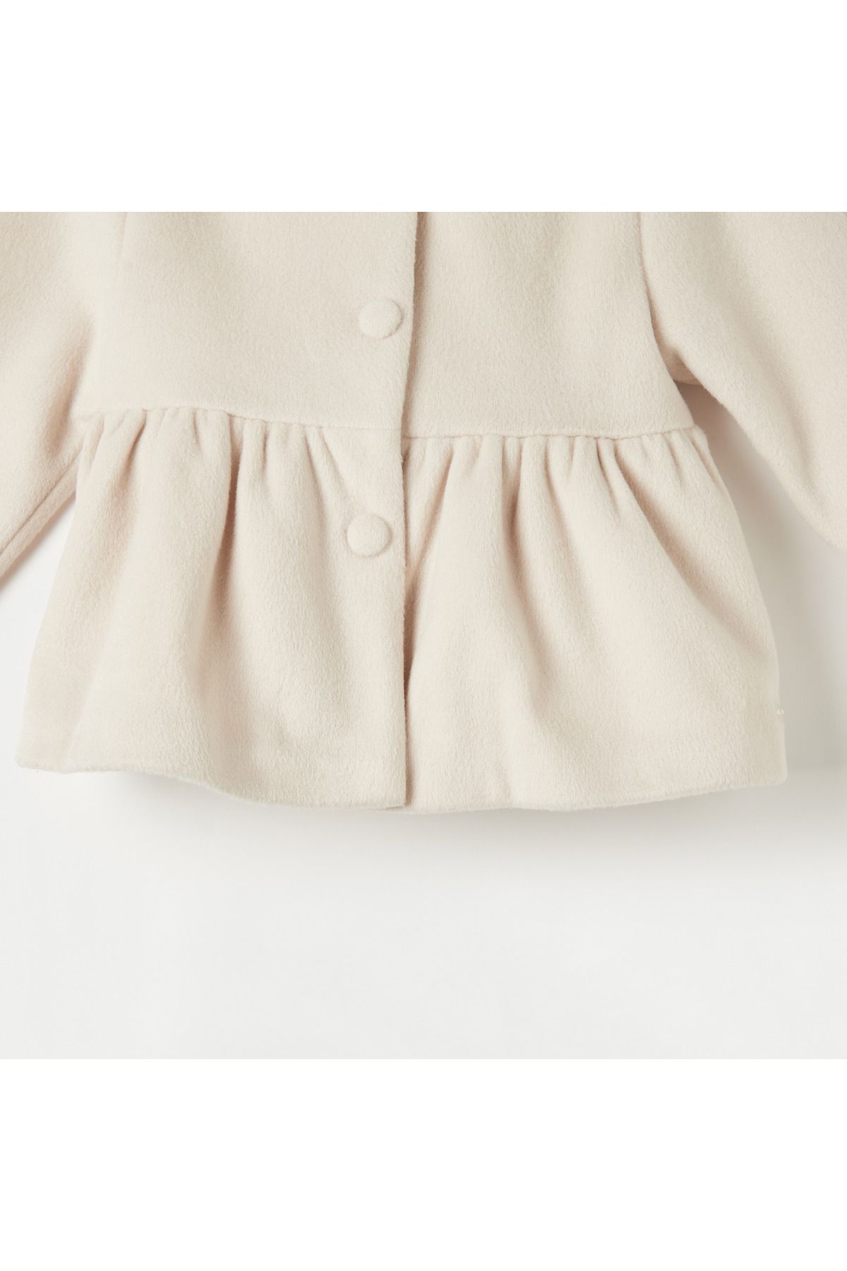 giggles-Textured Faux Fur Jacket with Button Closure and Bow Detail 4