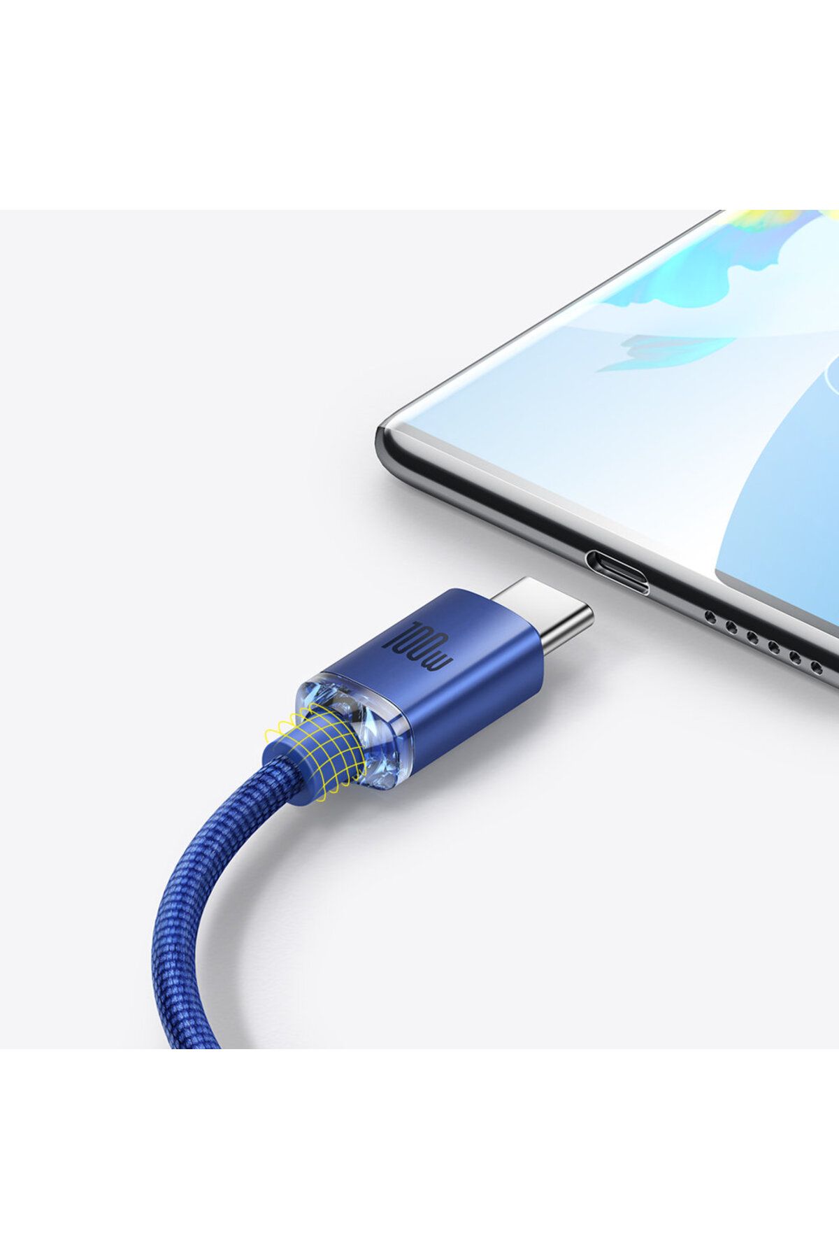 Baseus-Cablu pentru încărcare rapidă și transfer de date USB - USB-C 100W 1.2m albastru 9