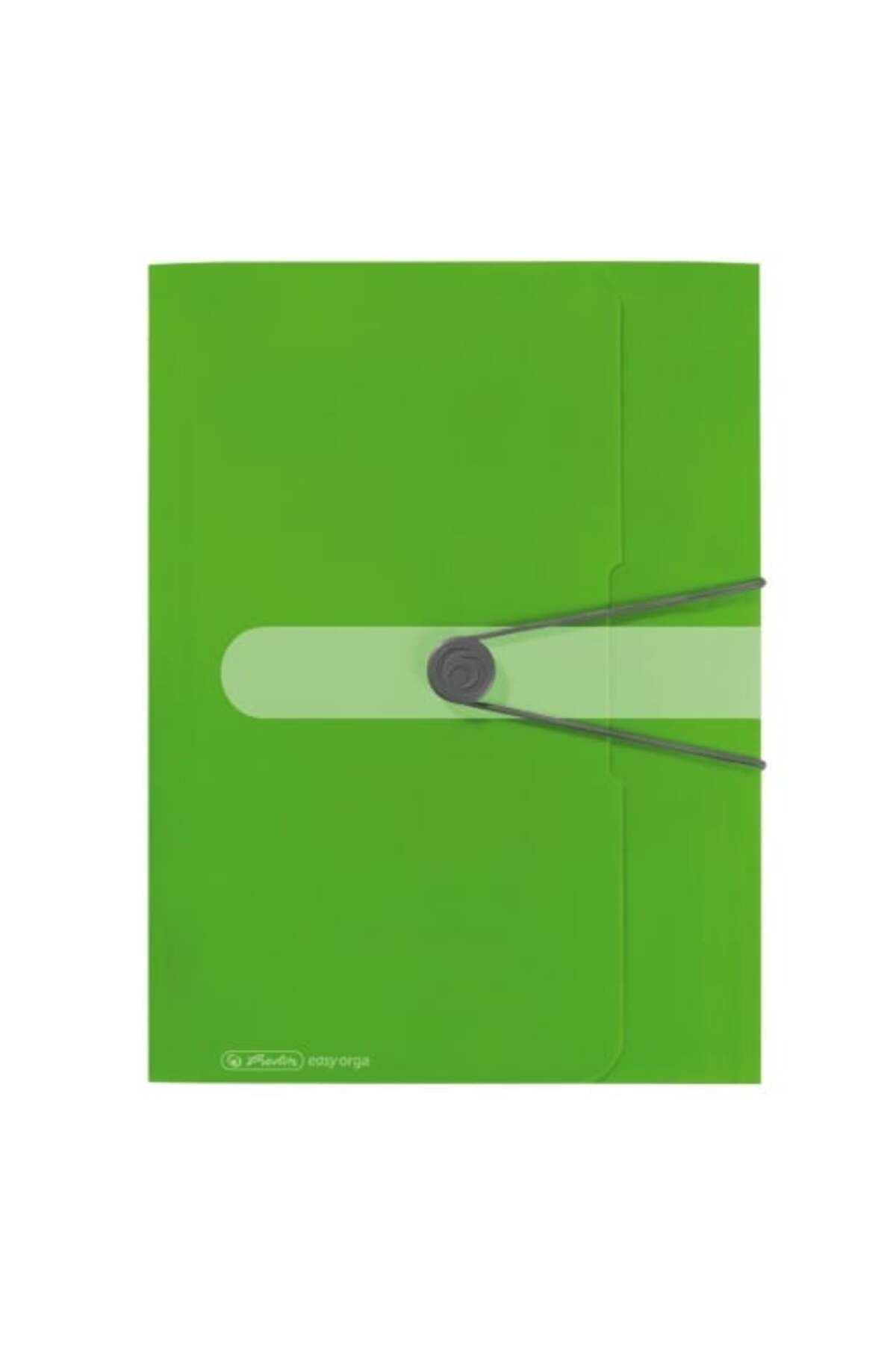 Herlitz-Dosar cu elastic, format A4, cotor 30 mm, material PP, culoare verde opac 1