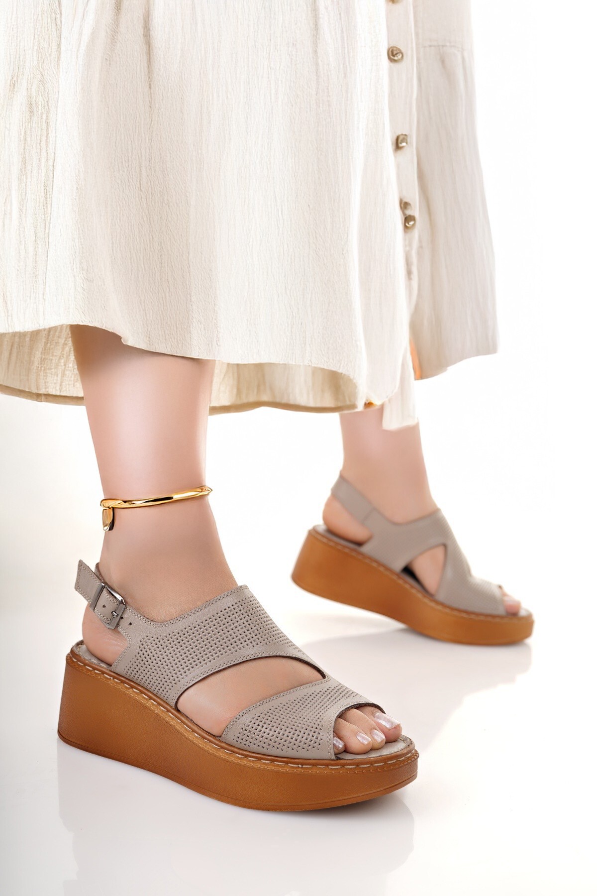 Diego Carlotti Genuine Leather Women's Daily Comfortable Sandals Dd1927