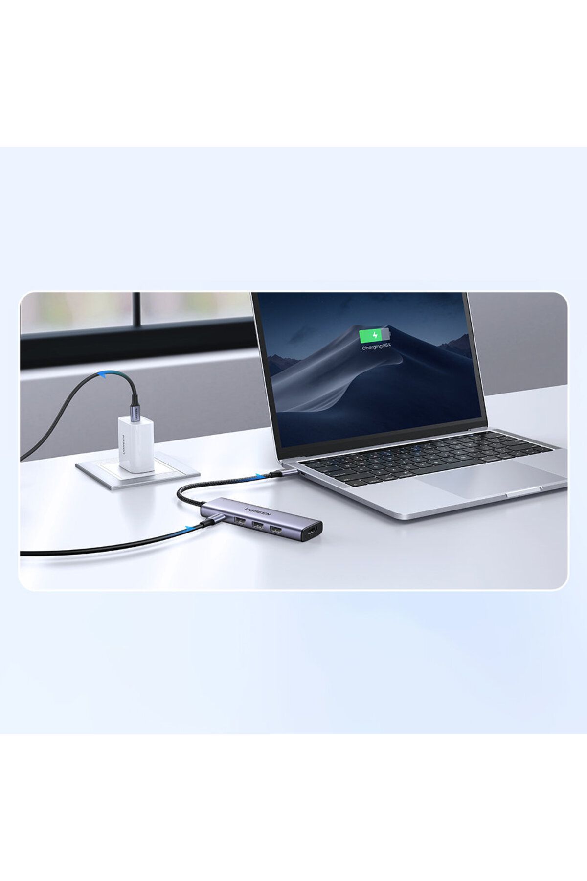 Ugreen-Adaptor HUB multifuncțional 5 în 1 USB-C 3x USB-A HDMI 4K PD 100W Gri 5