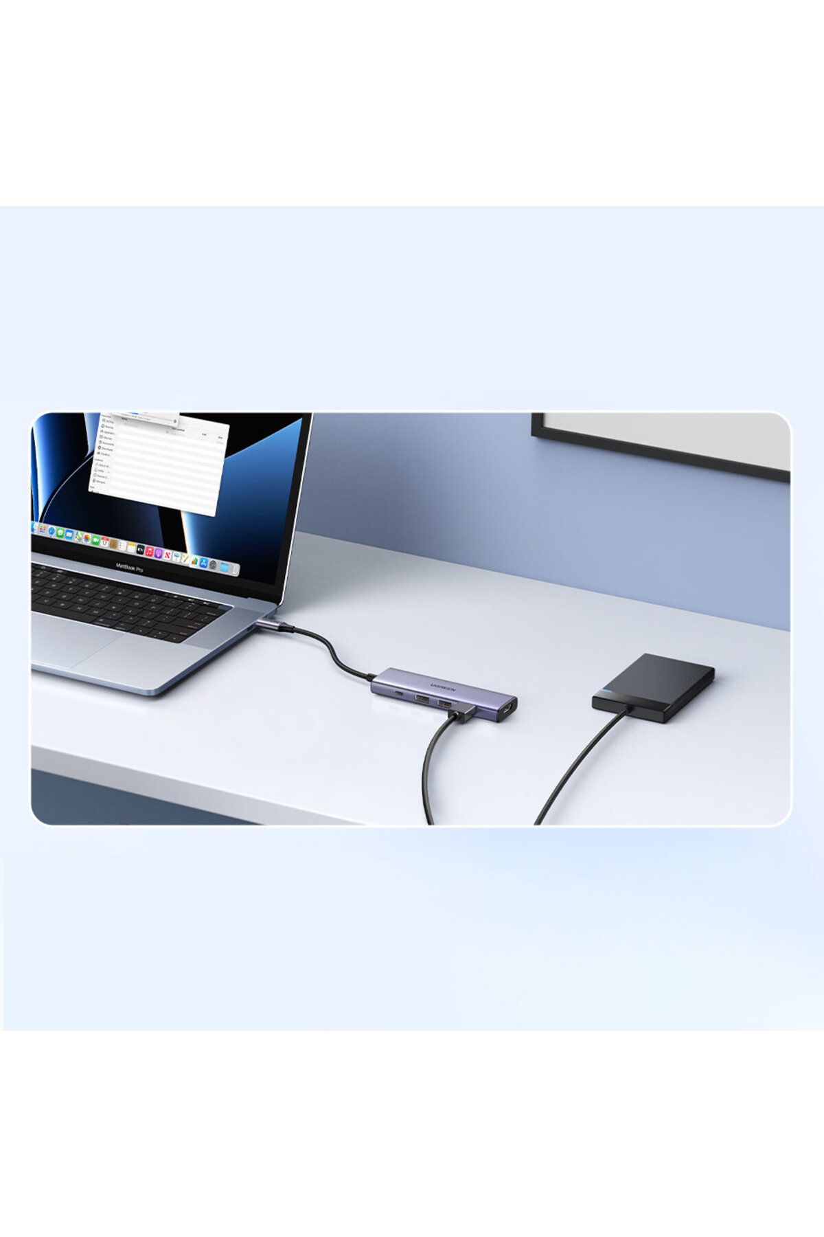 Ugreen-Adaptor HUB multifuncțional 5 în 1 USB-C 3x USB-A HDMI 4K PD 100W Gri 4