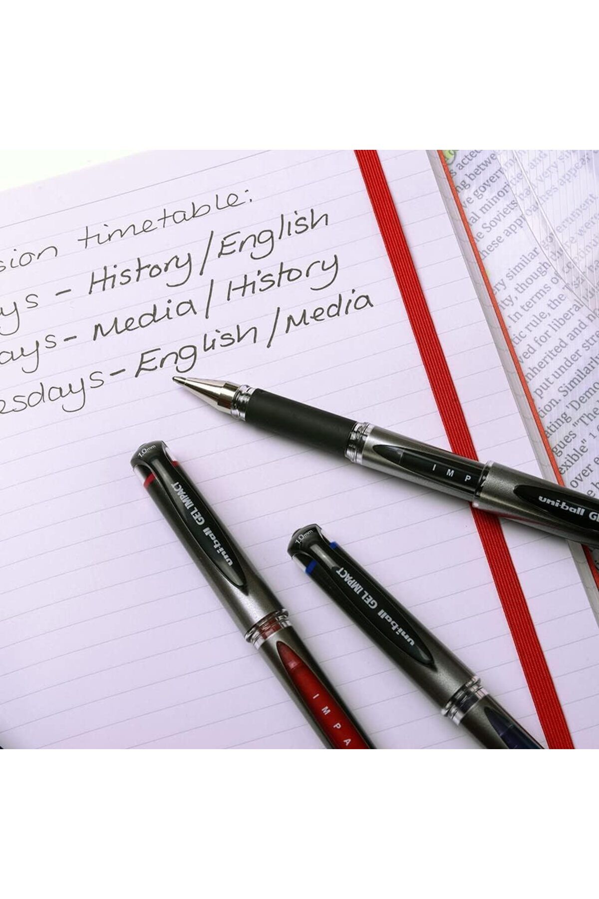 UNİ-BALL-Uni Ball Red Capped (UM-153S) Gel Impact Rollerball Pen Ball Point Pens Broad 1mm Nib Tip 0 7