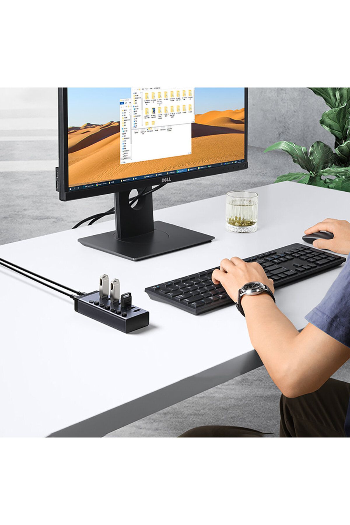Ugreen-Splitter HUB USB-C multifuncțional 7 în 1 - 7x USB 3.0 PD DC 12V Gri 8