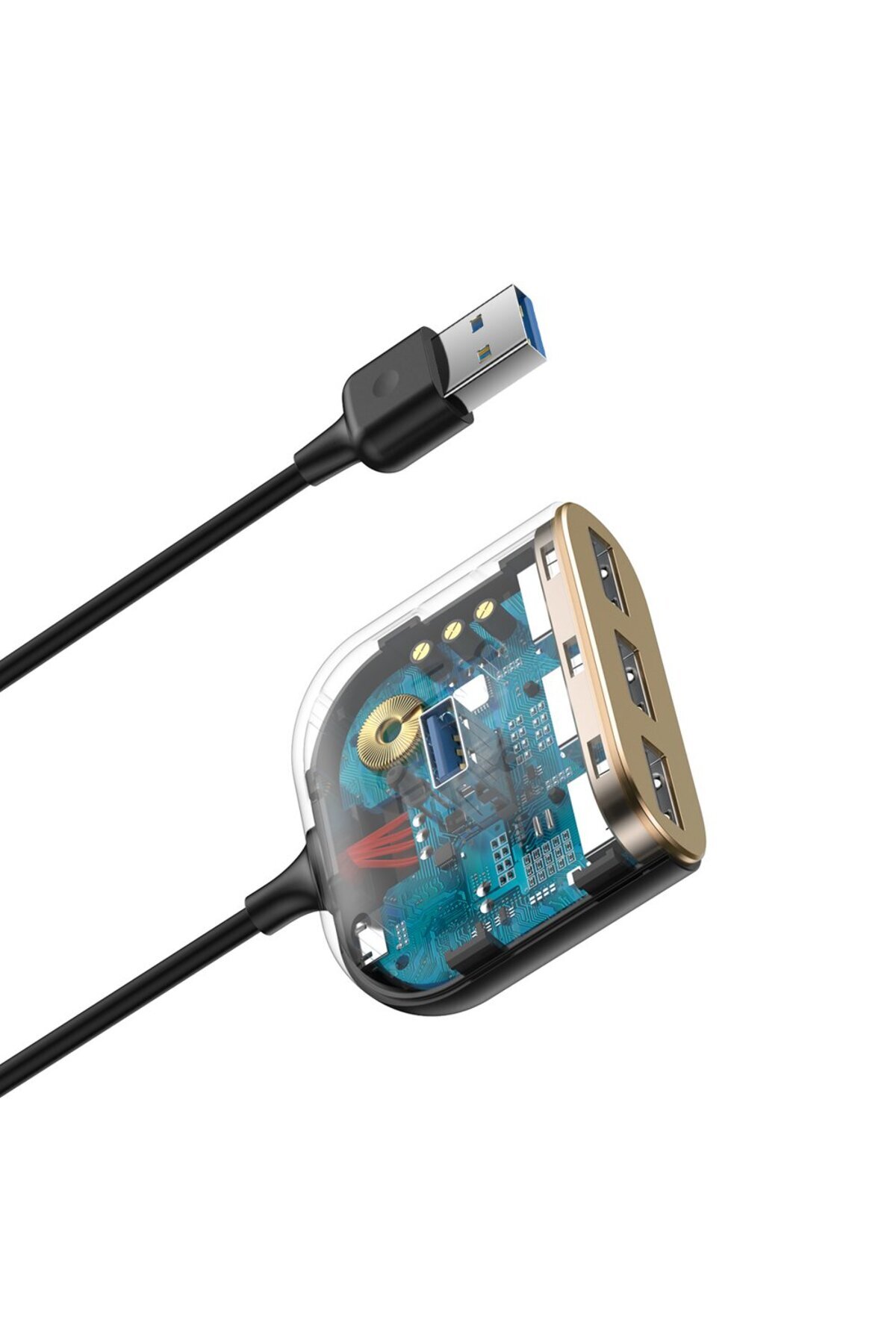 Baseus-Adaptor USB HUB 4 în 1 USB 3.0 la USB 3.0*1+USB 2.0*3 1m Negru 6