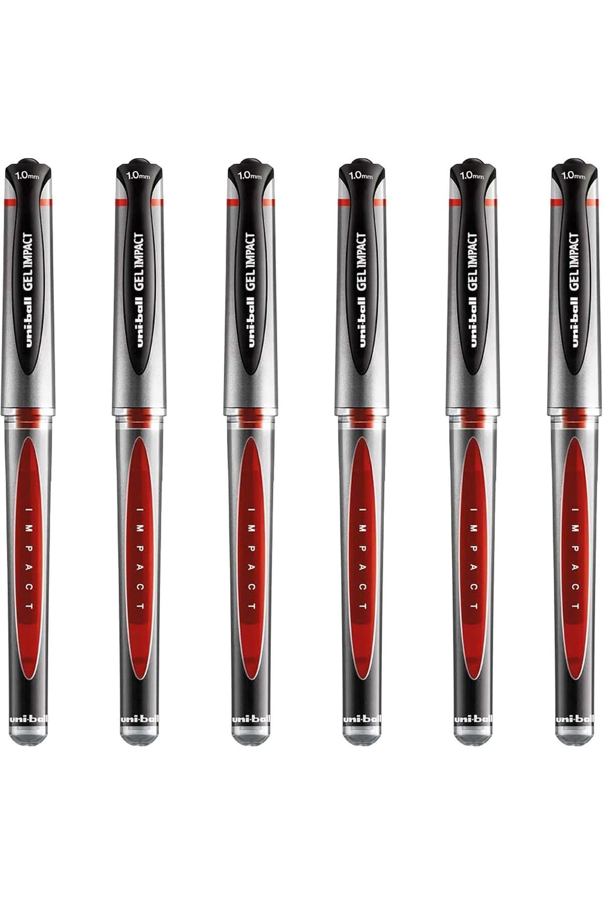 UNİ-BALL-Uni Ball Red Capped (UM-153S) Gel Impact Rollerball Pen Ball Point Pens Broad 1mm Nib Tip 0 1