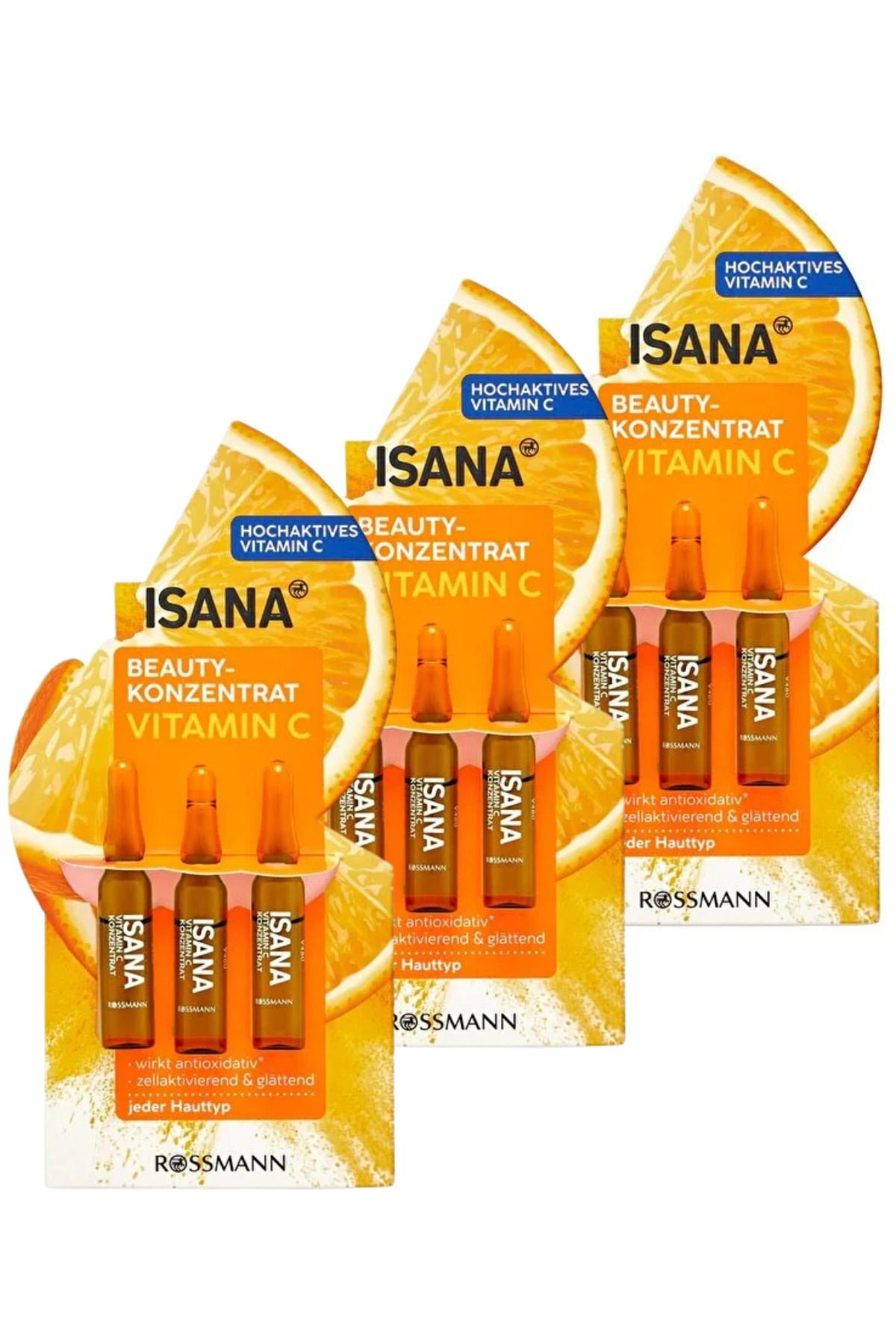 ISANA-Care Ampoule Vitamin C Containing Hyaluronic Acid and Grapefruit Extract 3X2 ml (3 Pieces) 1