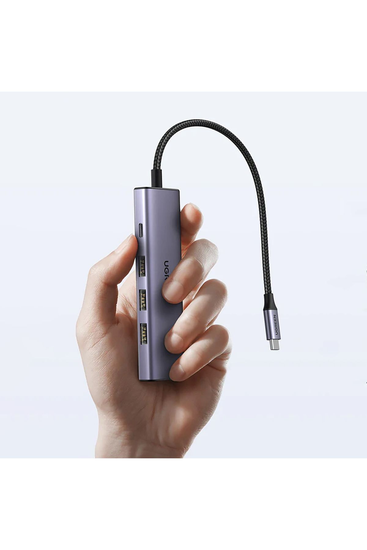 Ugreen-Adaptor HUB 5 în 1 USB-C - USB-C PD / HDMI / 3x USB-A 3.0 - gri 3