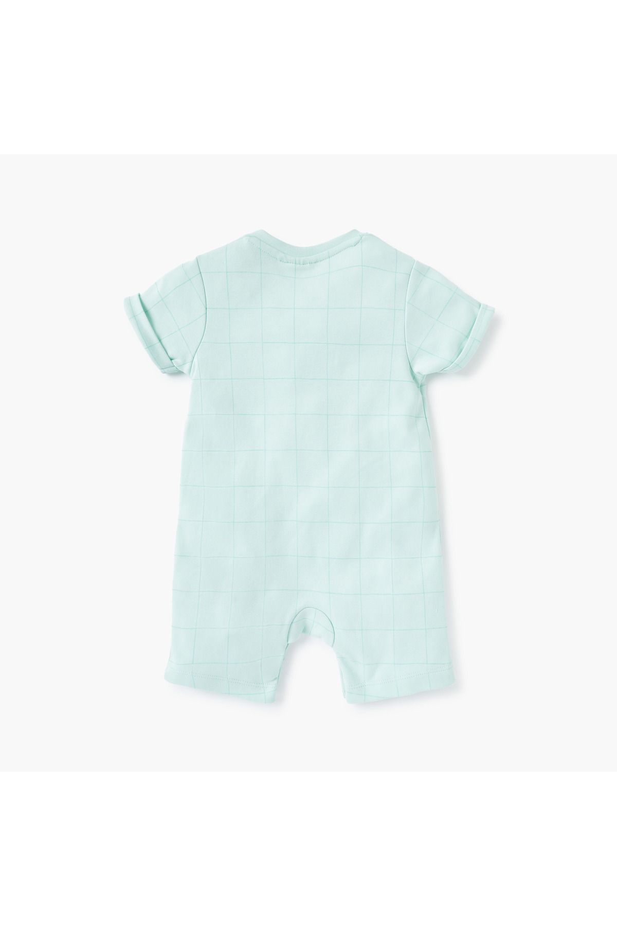Juniors-Dinosaur Print Romper with Button Closure 2