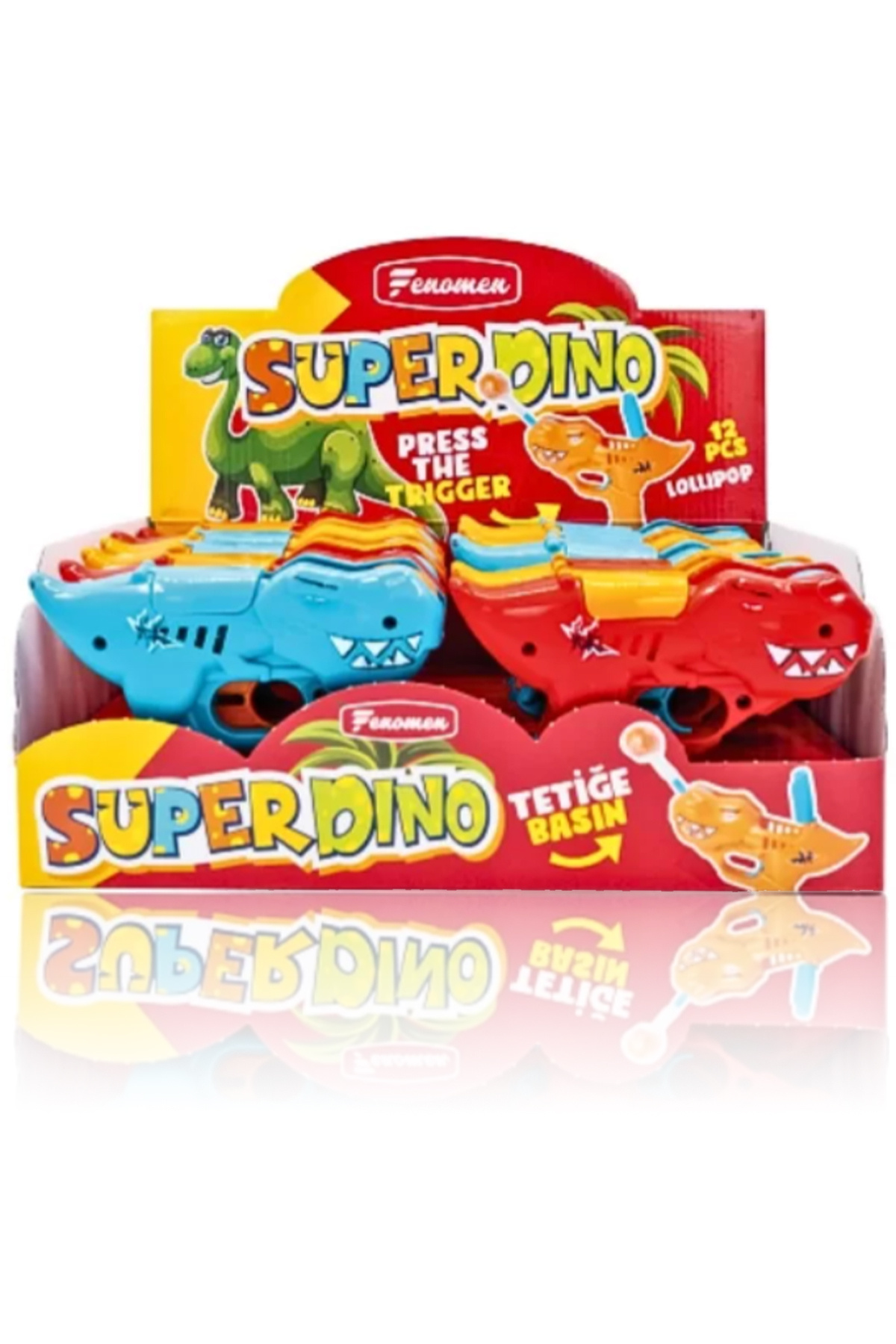 fenomen Süper Dino Dinozor Tabanca Şeker 12'li Paket - Fiyatı