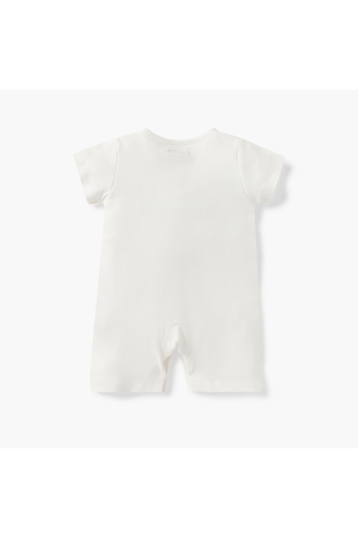 giggles-Textured Romper with Short Sleeves and Snap Button Closure 2