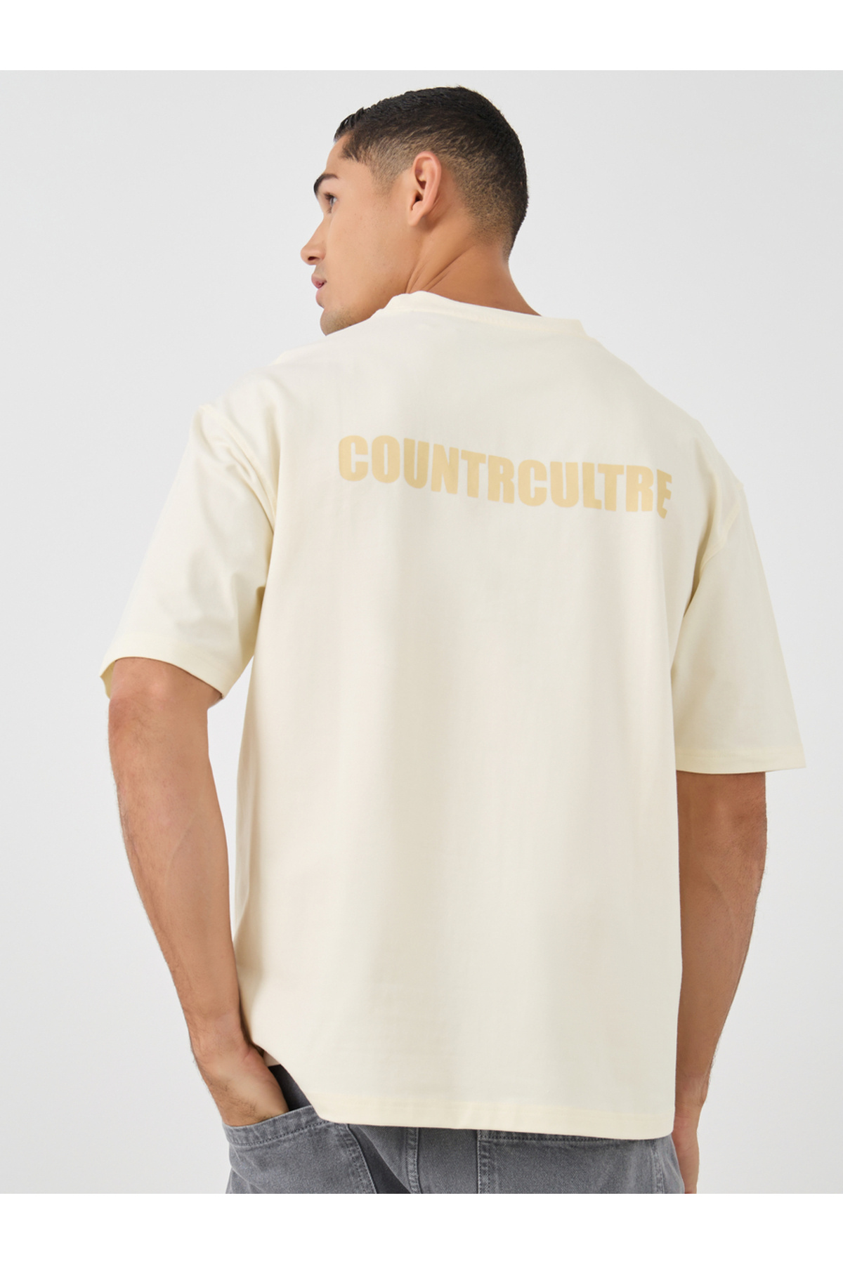 Styli Slogan Print Oversized Crew Neck T-Shirt