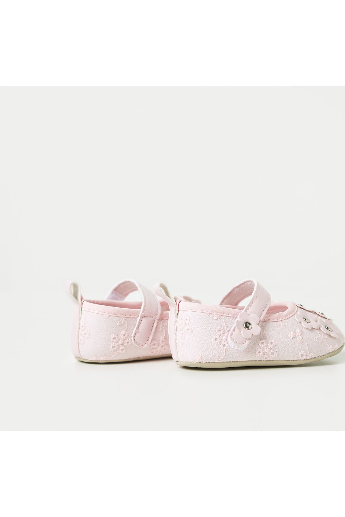 Juniors-Floral Embellished Booties with Hook and Loop Closure 4