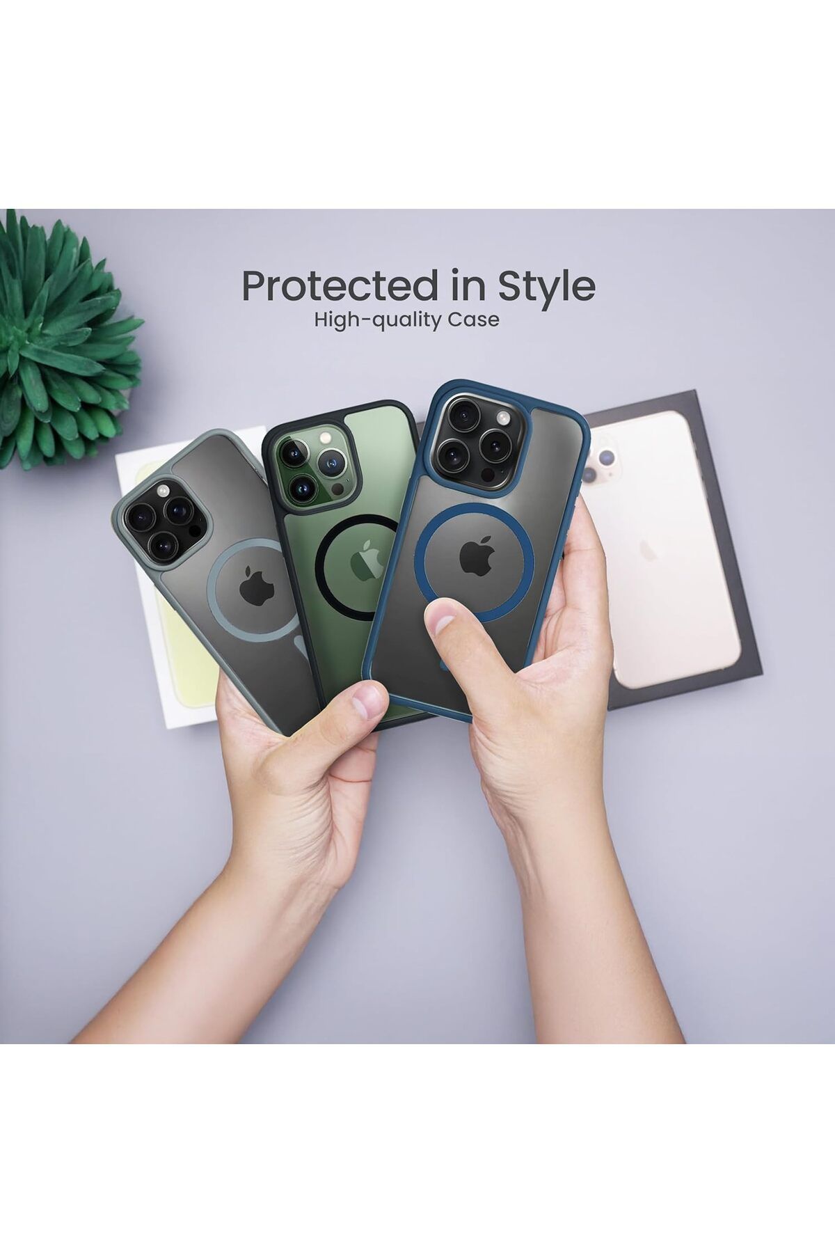 Aztech-جراب مغناطيسي لهاتف iPhone 16 Pro Max متوافق مع MagSafe، غطاء كاميرا خلفي شفاف غير لامع 3