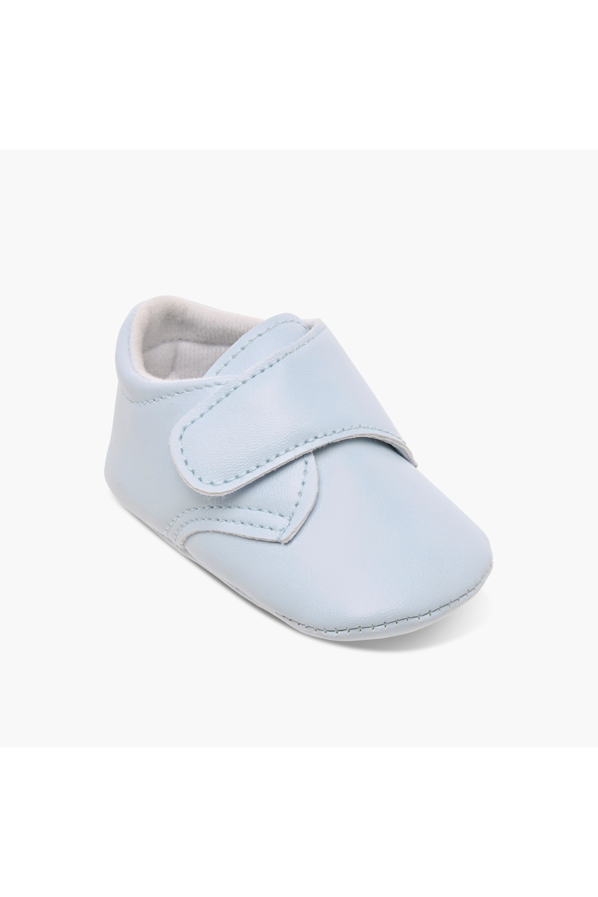 giggles-Solid Faux Leather Booties with Hook and Loop Closure 2