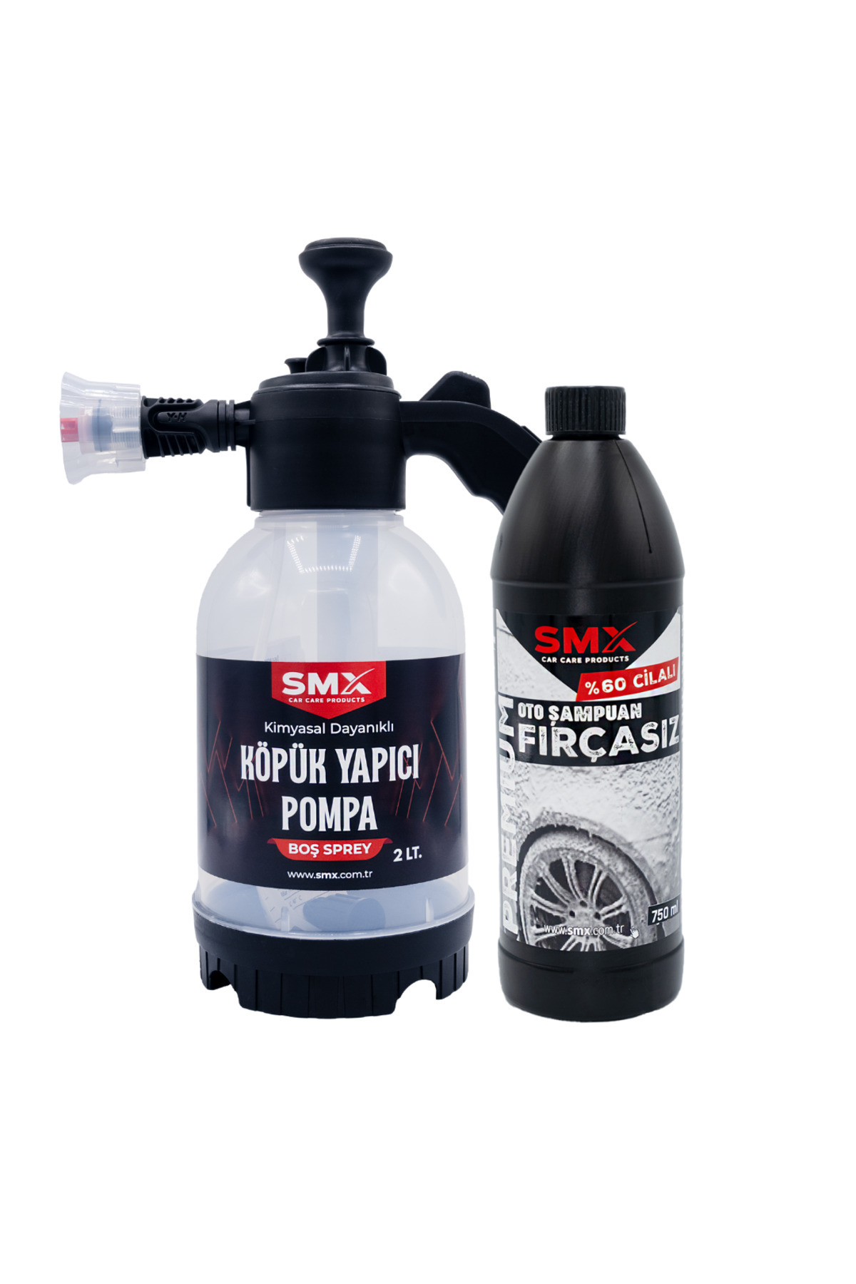 SMX %60 Cilalı Fırçasız Oto Şampuanı + KÖPÜK Yapıcı Basınçlı Pompa