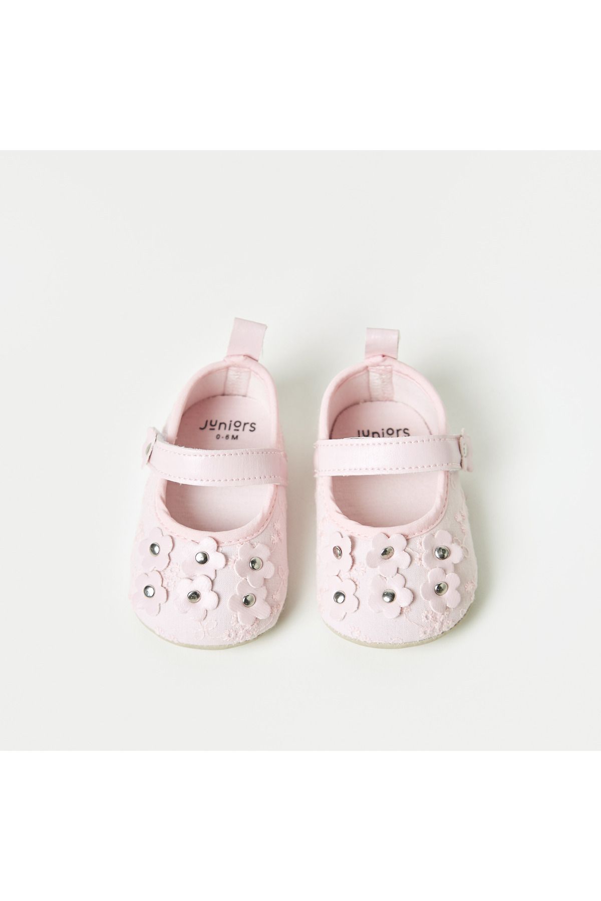 Juniors-Floral Embellished Booties with Hook and Loop Closure 5