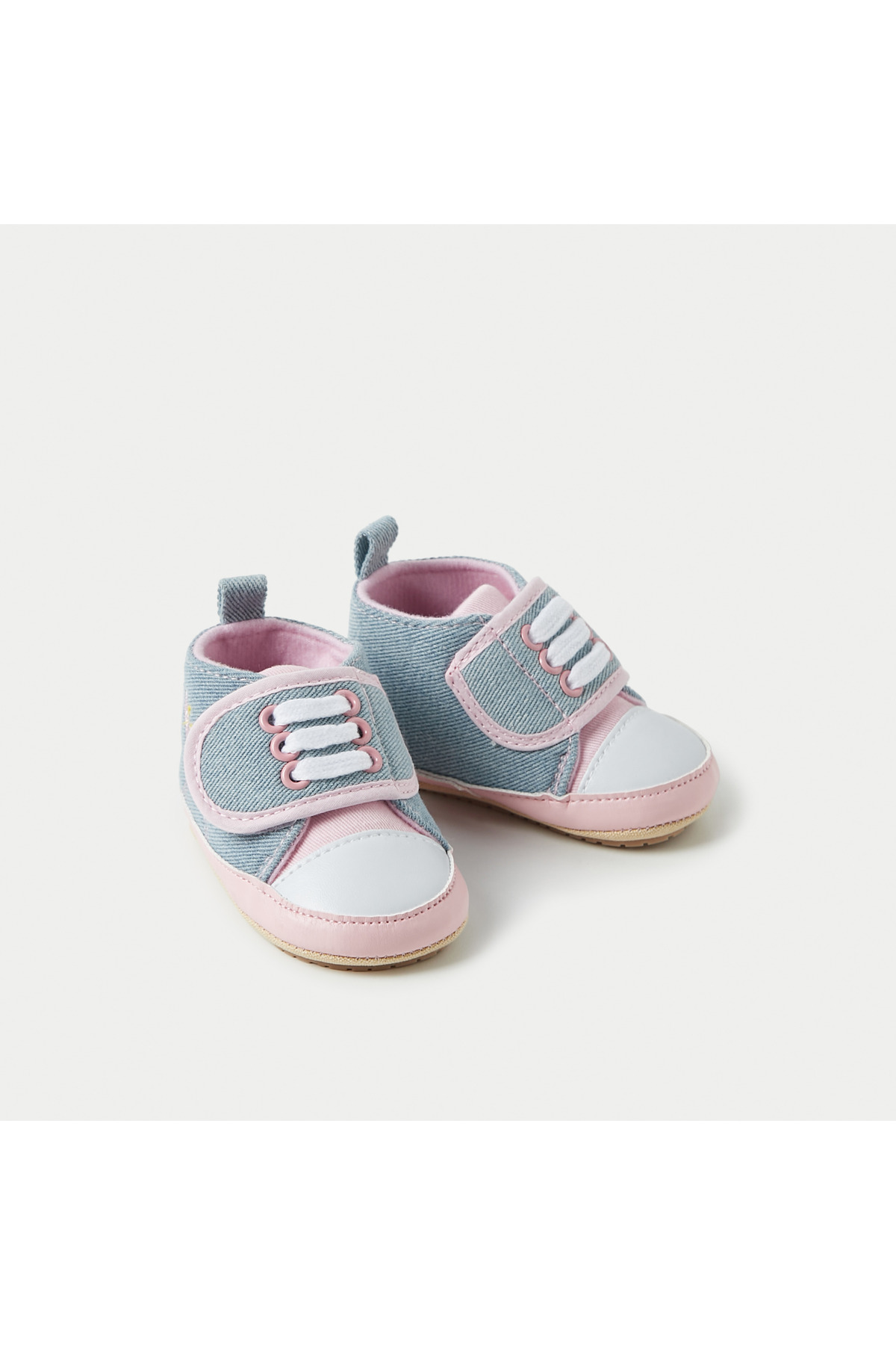 Juniors-Embroidered Booties with Hook and Loop Closure 1