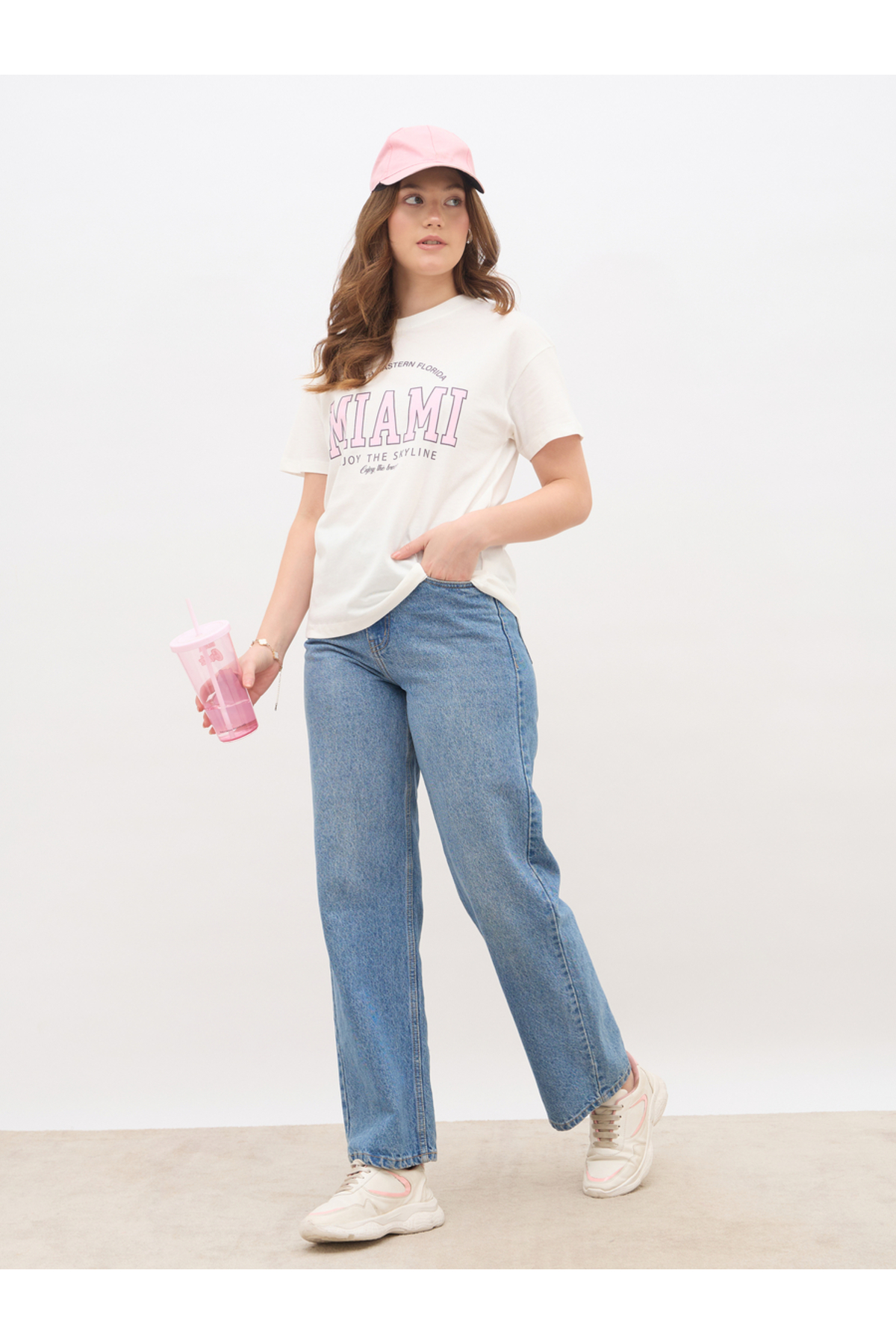 Styli Slogan Print Boxy Fit T-Shirt