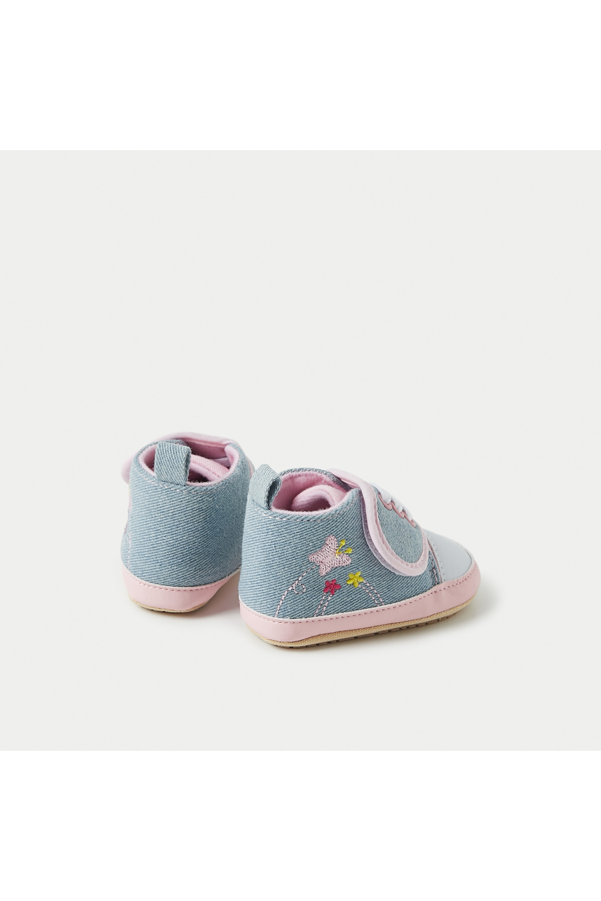 Juniors-Embroidered Booties with Hook and Loop Closure 2