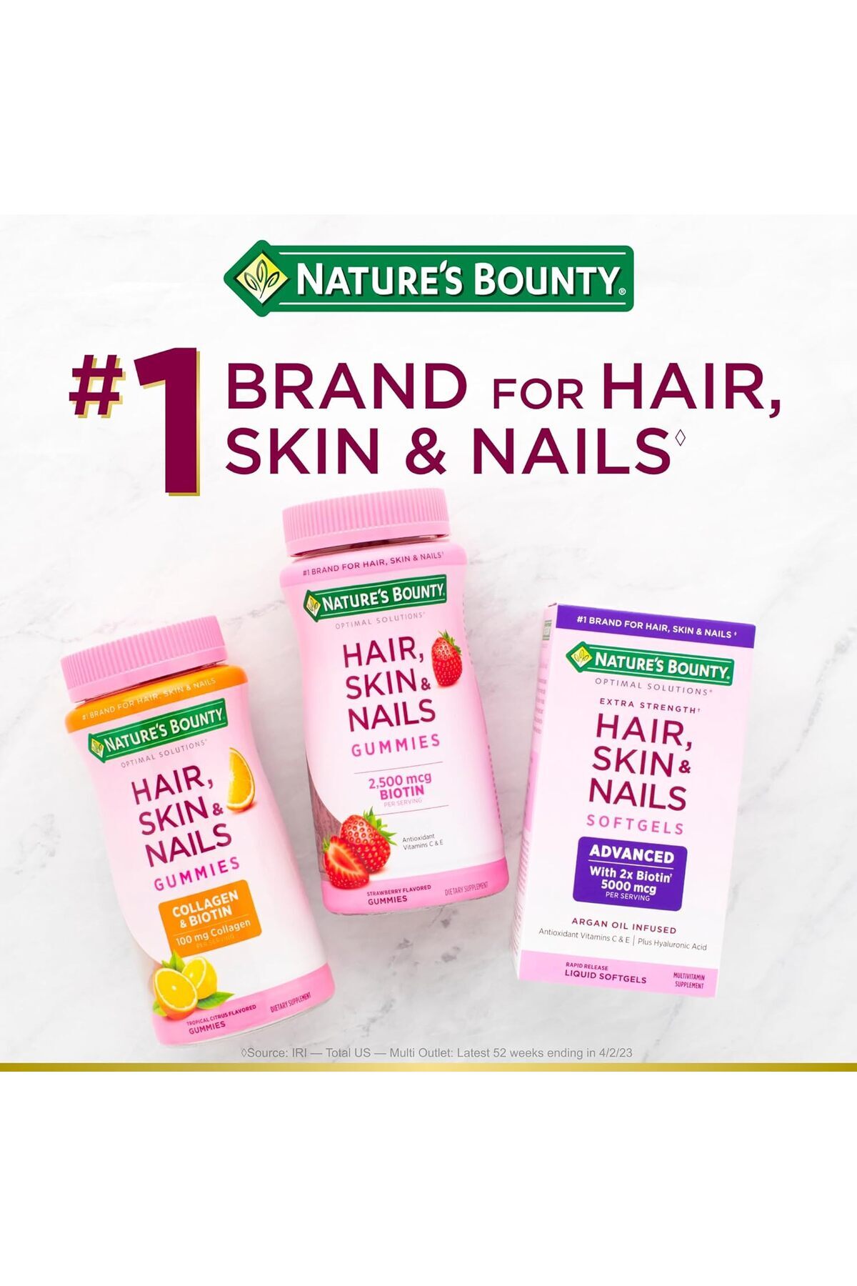 Nature's Bounty Hair, Skin & Nails With Biotin, Strawberry Gummies Vitamin Supplement - International - View #6