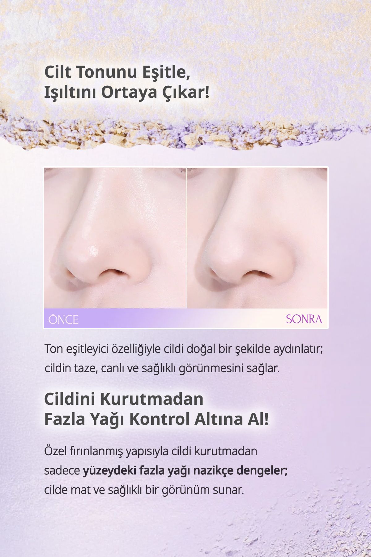 CLIO-Tone Equalizing & Fixing, Fine Structure, Shimmering Powder Light Setting Powder 01 Lavender Wave 4