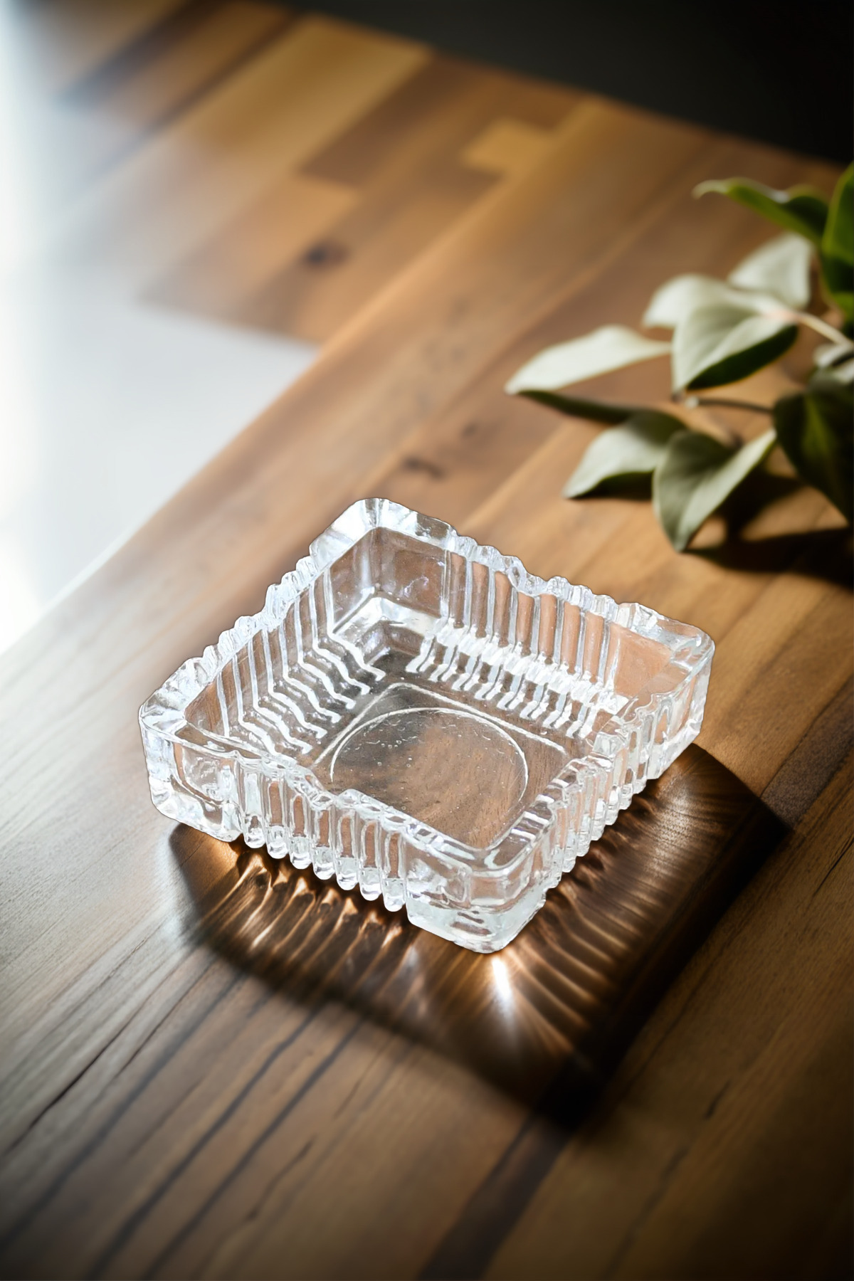 Hagen Ekstra Dayanıklı %100 Cam Küllük Kare Küllük Cam Kül Tablası Siigara Küllüğü Premium A Kalite