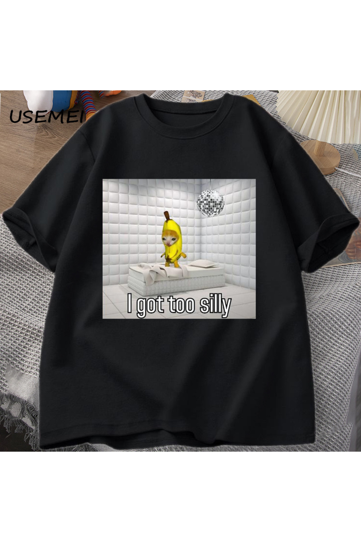 There's Too Stupid T Shirt Wake-Up Law Stupid Crying Banana Sad Cat Breast T-shirt Men Funny 2996