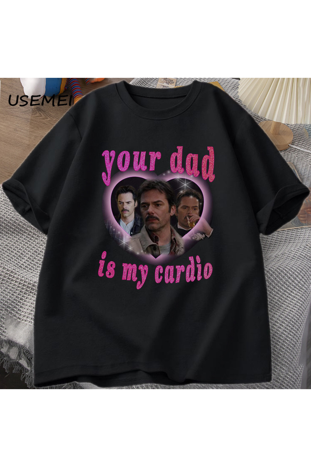 Your dad my cardio tshirt dad swan tee men women graphic printed T-shirt bike 2912