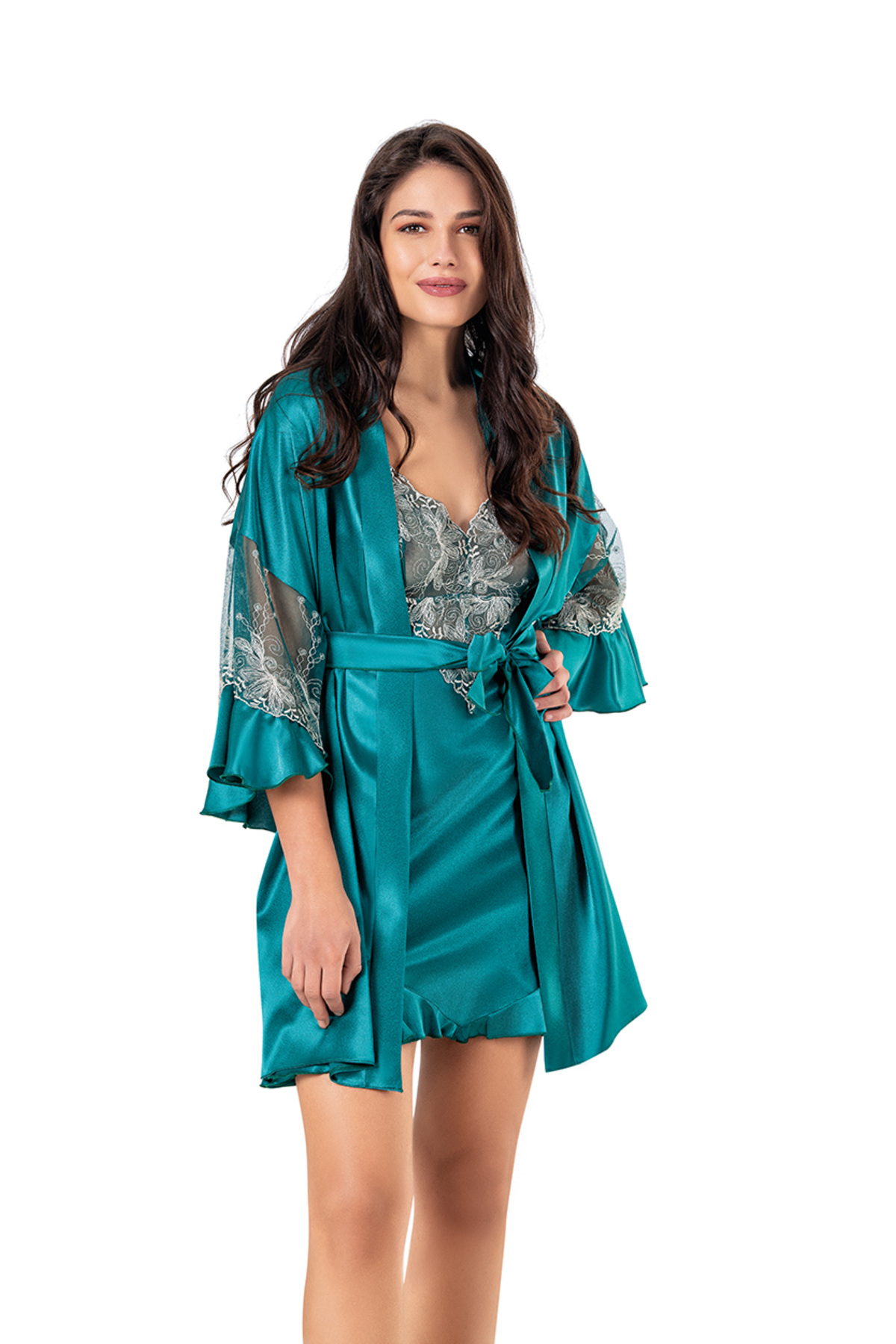 NightLove Kadın Kısa İkili Gecelik Takım 524 MOONGİRL