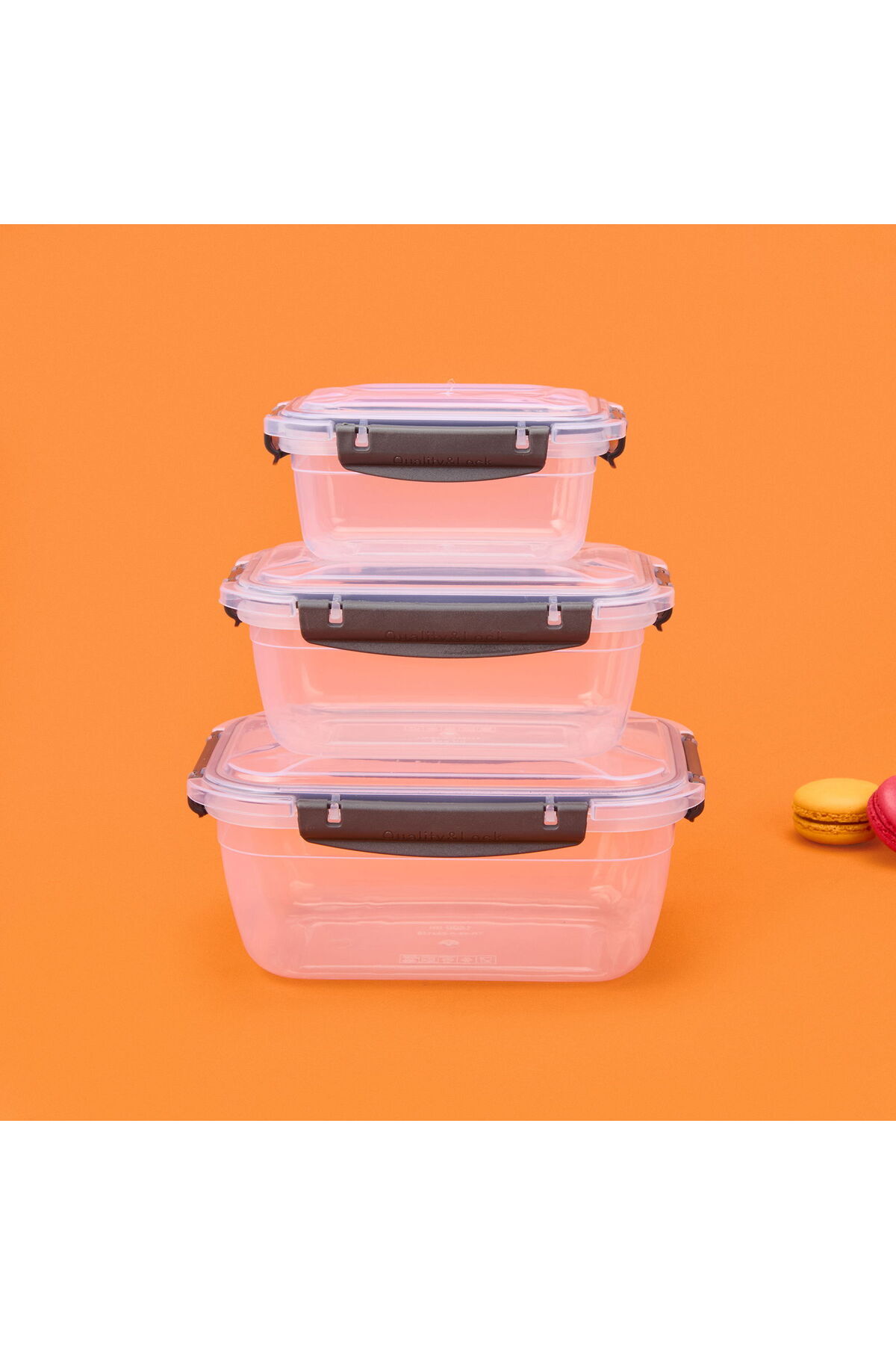 MATMEL-Plastic Rectangular Leakproof Ziplock Storage Container - Smoked 2
