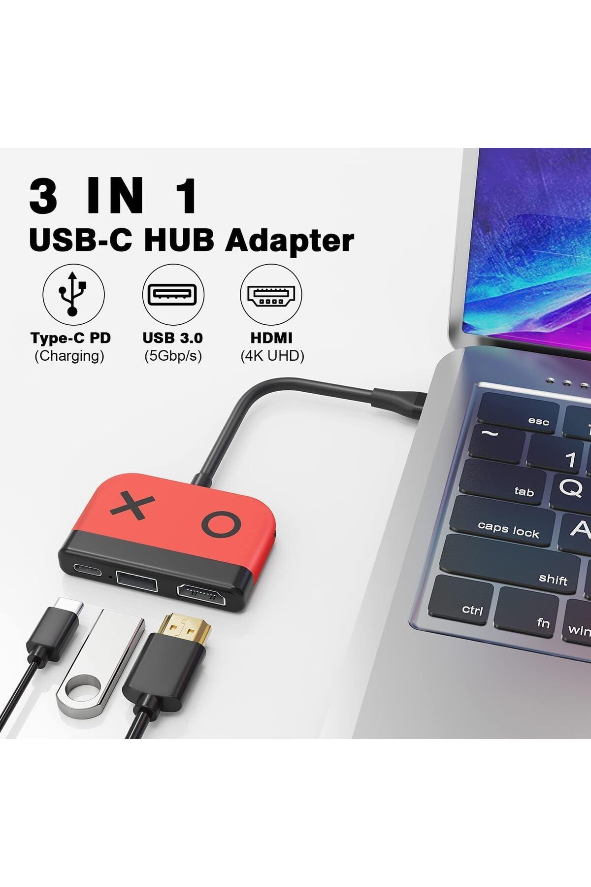 COOYA-قاعدة توصيل محمولة لأجهزة Switch/OLED، ومحطة توصيل تلفزيون مزودة بمنفذ HDMI 2.0 بدقة 4K، ومنفذ USB 3.0، وشحن PD 5