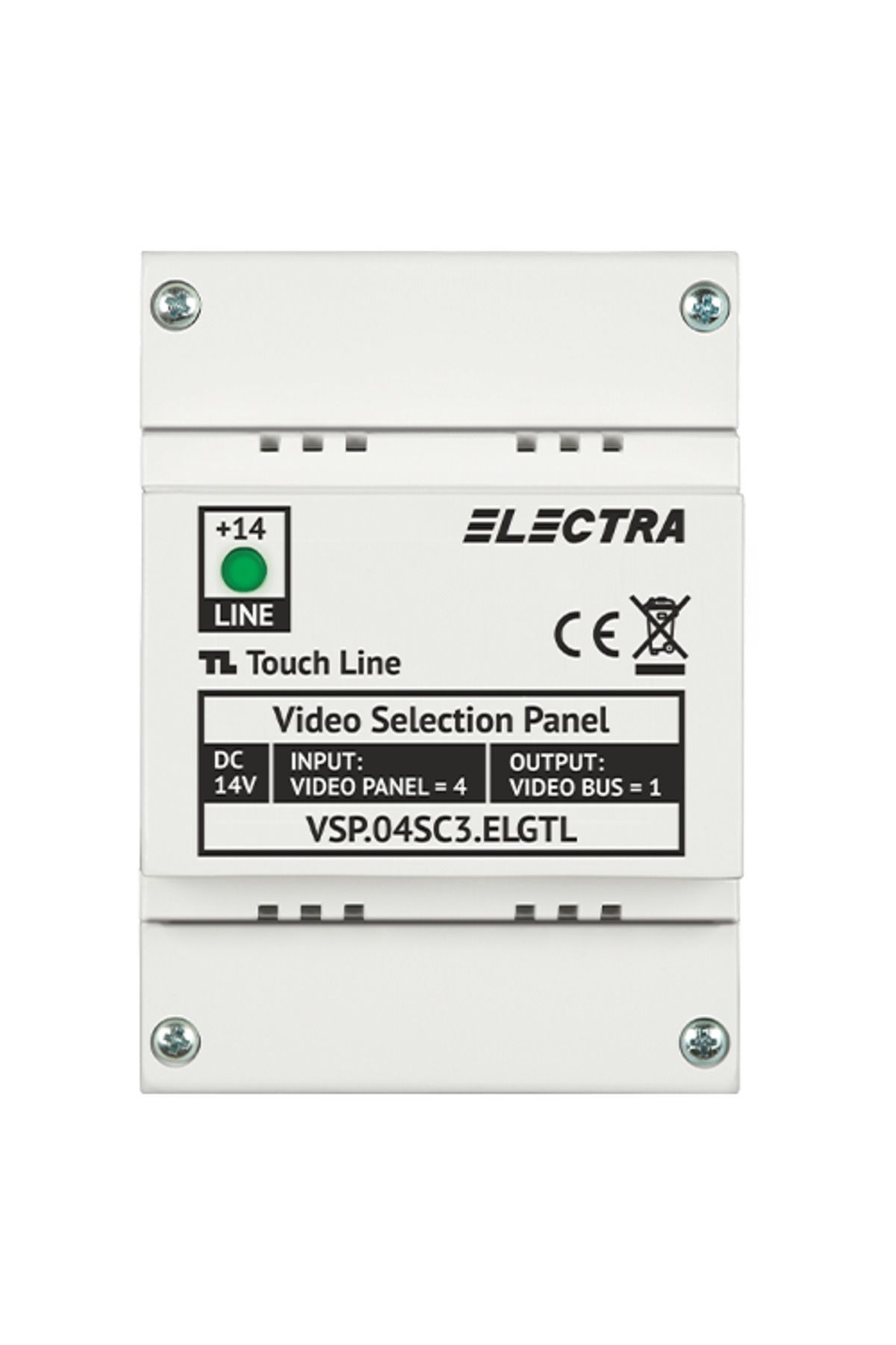 Electra-VIDEO PANELS SELECTION BOX 4 INPUTS - screw connectors BUS IN/OUT 1/1, 4 outputs - VSP.04SC3.ELGTL 1