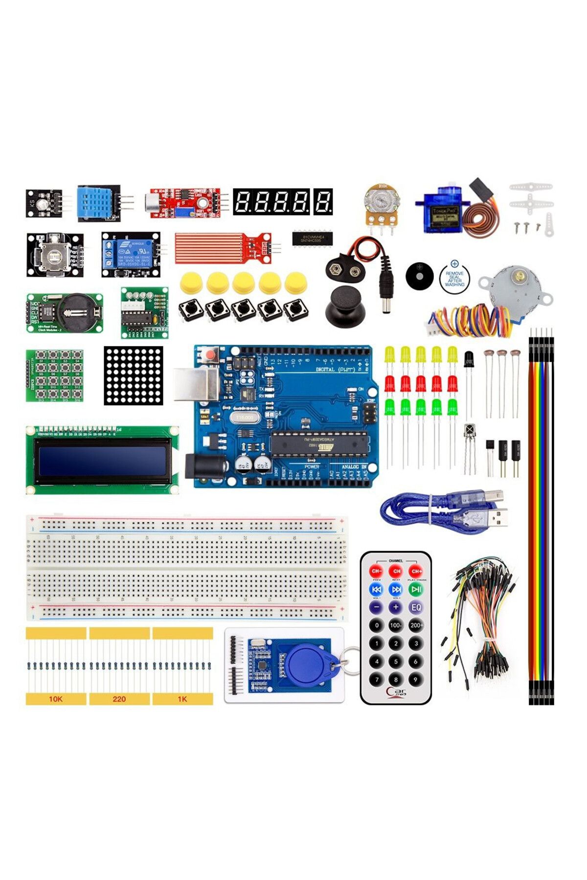 OEM-Pachet compatibil Arduino Uno R3 + 24 componente electronice 1