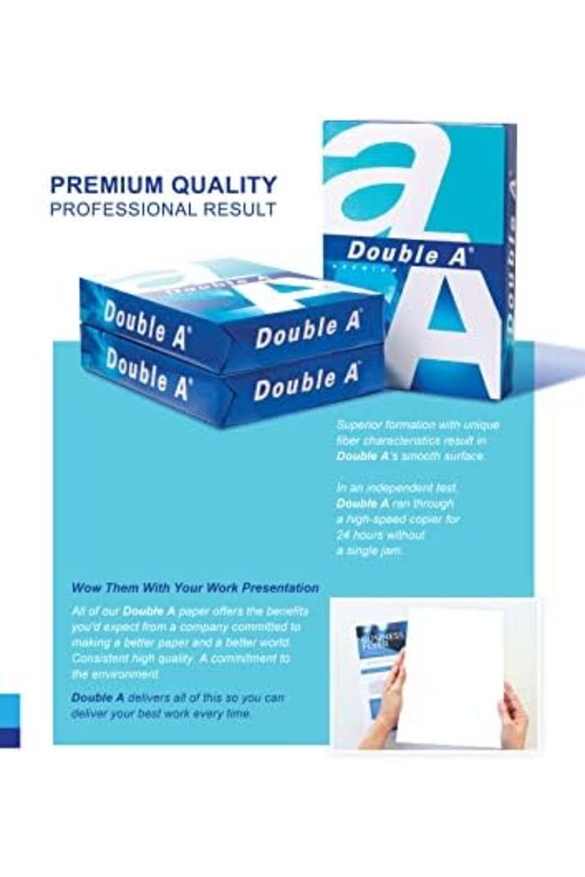 DOUBLE A-ورق نسخ طابعة Double A، مقاس A4، وزن 80 جرامًا للمتر المربع، رزمة 500 صفحة (حزمة من 5 رزم) 6