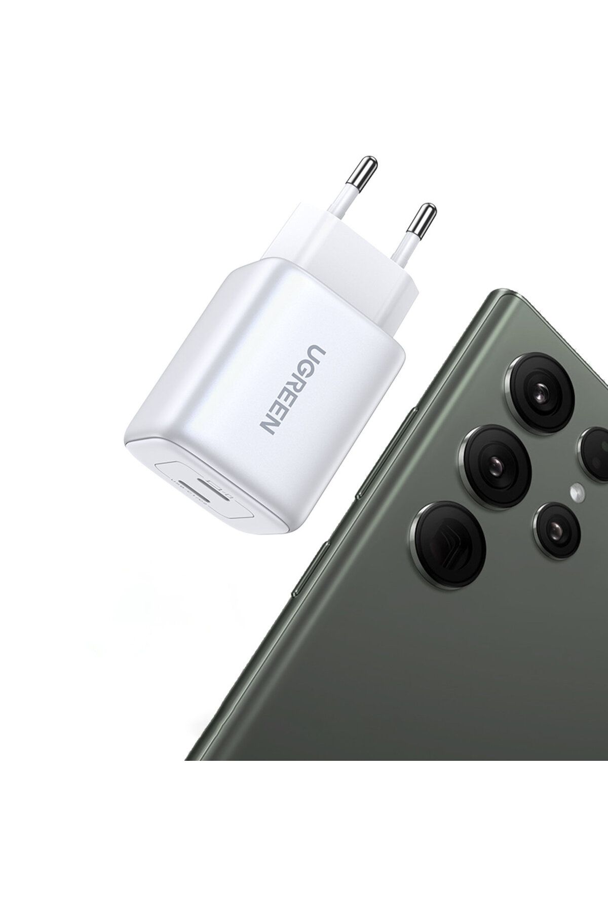Ugreen-Încărcător rapid de perete GaN 2x USB-C 45W QC PD, alb 11
