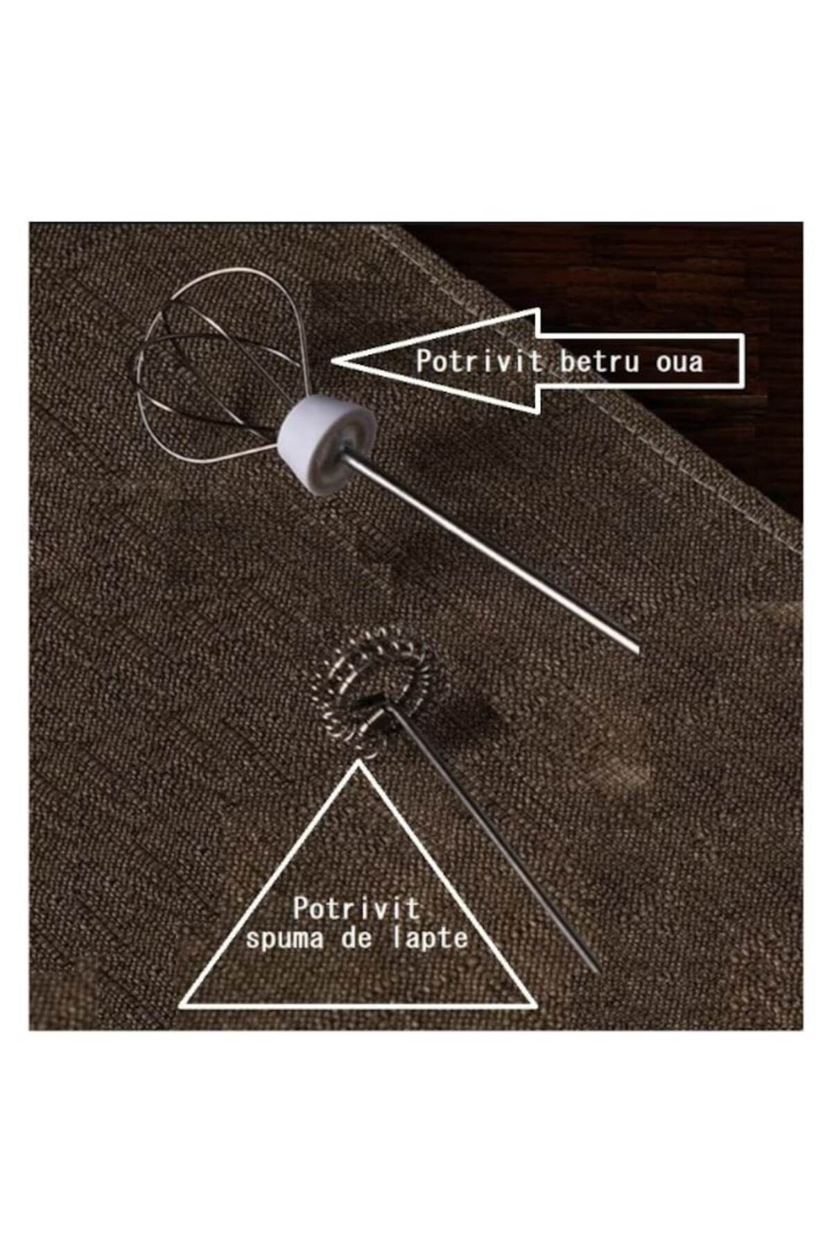 AT Performance-Mini mixer electric, reîncărcabil, pentru spumă de lapte, frappe, cappuccino sau amestecare de ouă, oțel inoxidabil 3