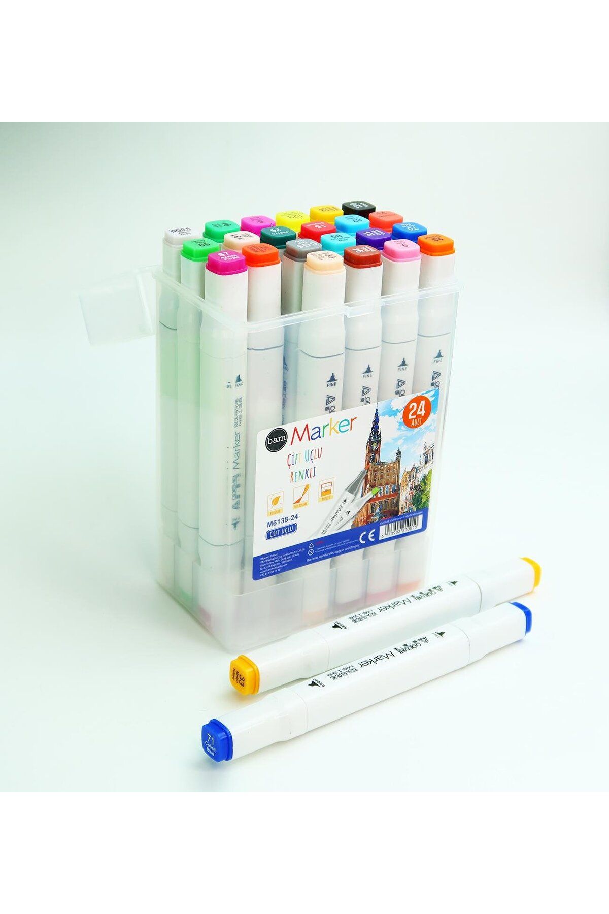 Gift Moda-Bam Double Sided Marker Pen Set of 24 – with Carrying Box 3
