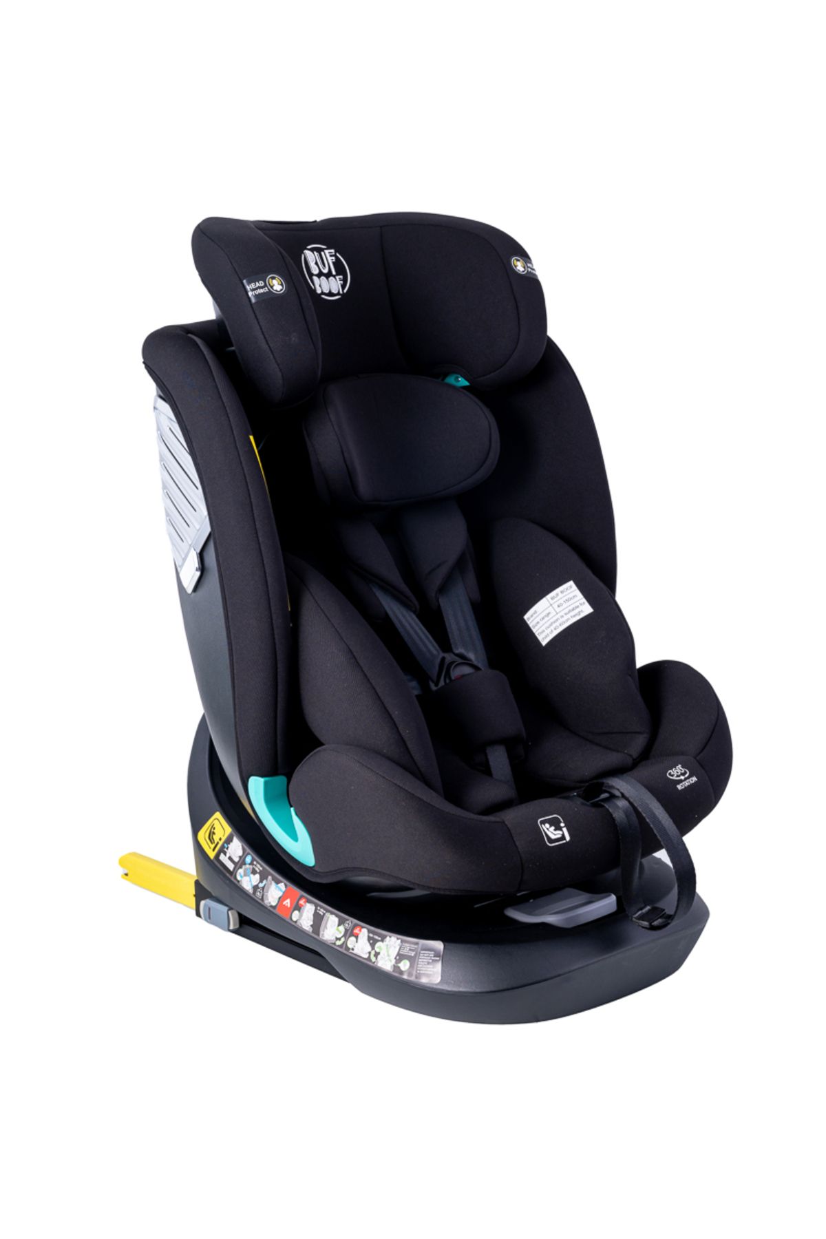 BUF BOOF-Scaun Auto Saphir DELUXE BUF BOOF iSIZE Black Isofix pozitie somn 165 grade rotativ grade 40-150 cm 7