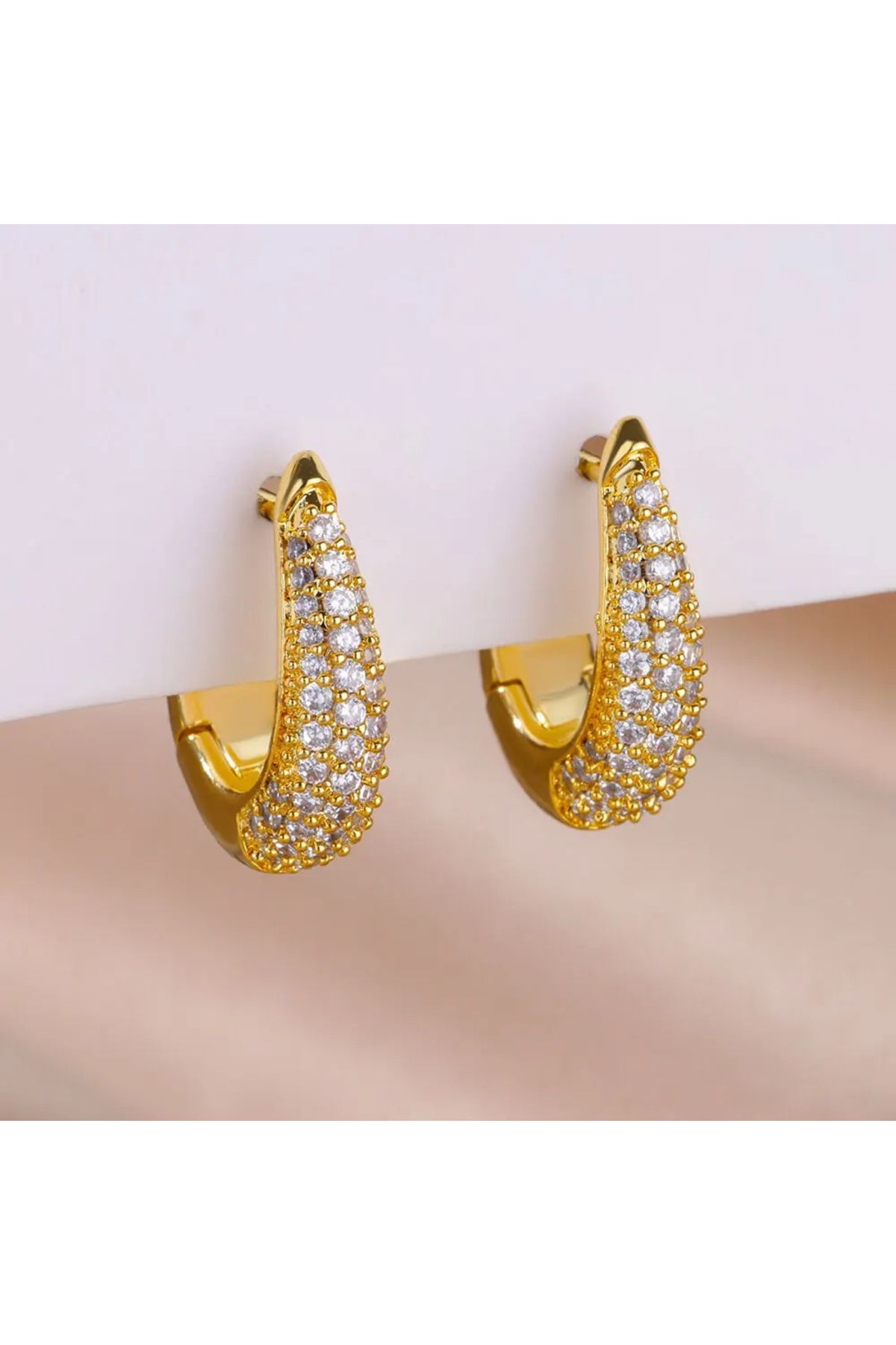 Eva Grace-Alfreda earrings, gold, with zirconia, made of stainless steel 2