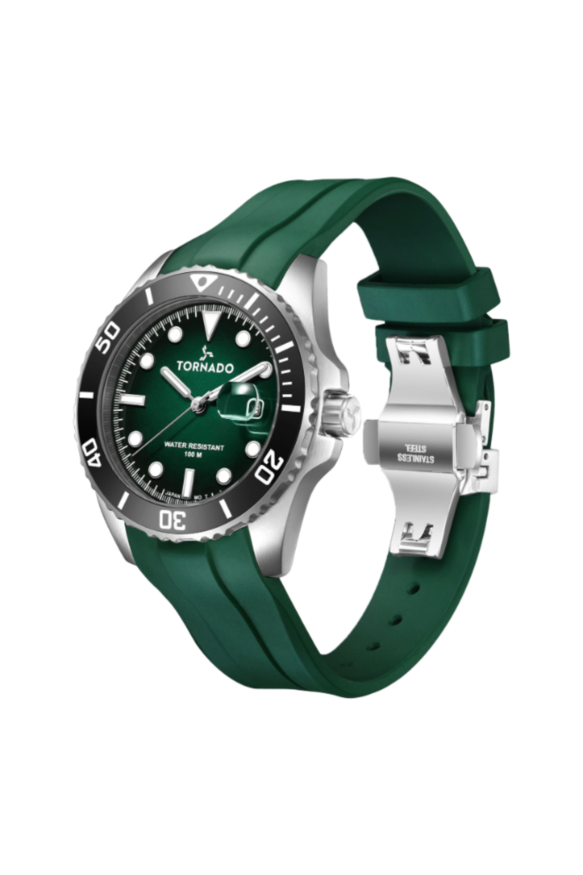 Tornado-LUMINA ANALOG Men's Analog Green Dial Watch - T22001-SSHH 2